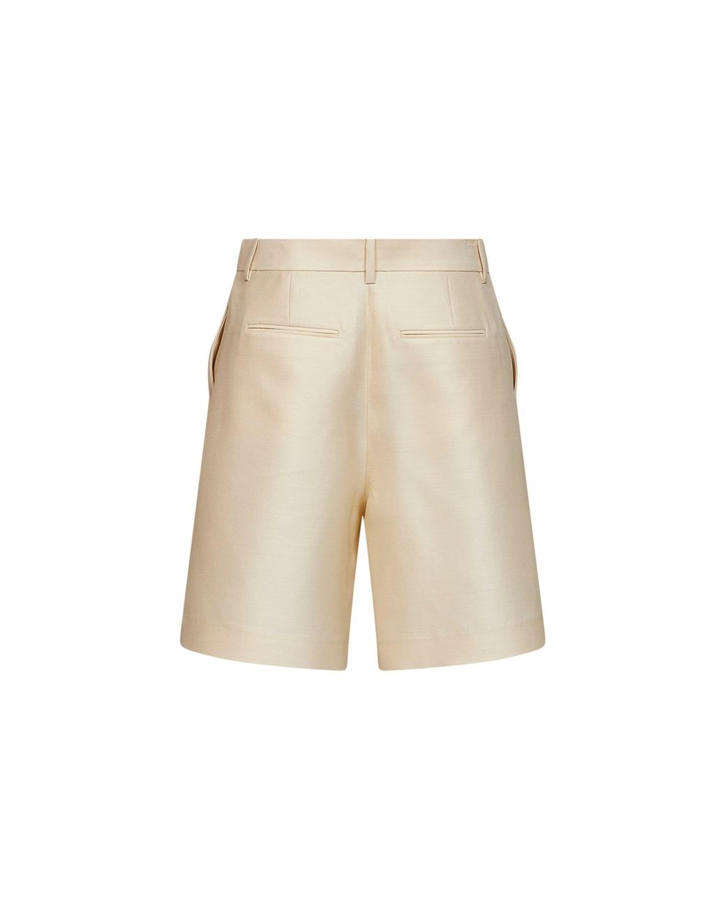 Khaite Natural Shorts Auggie Wool-Silk