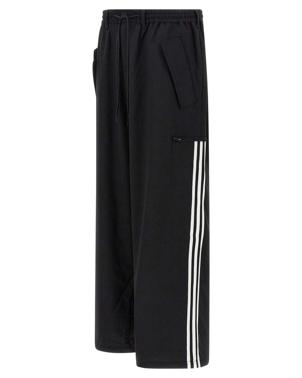 Y-3 Black Wool-Blend Trousers for men