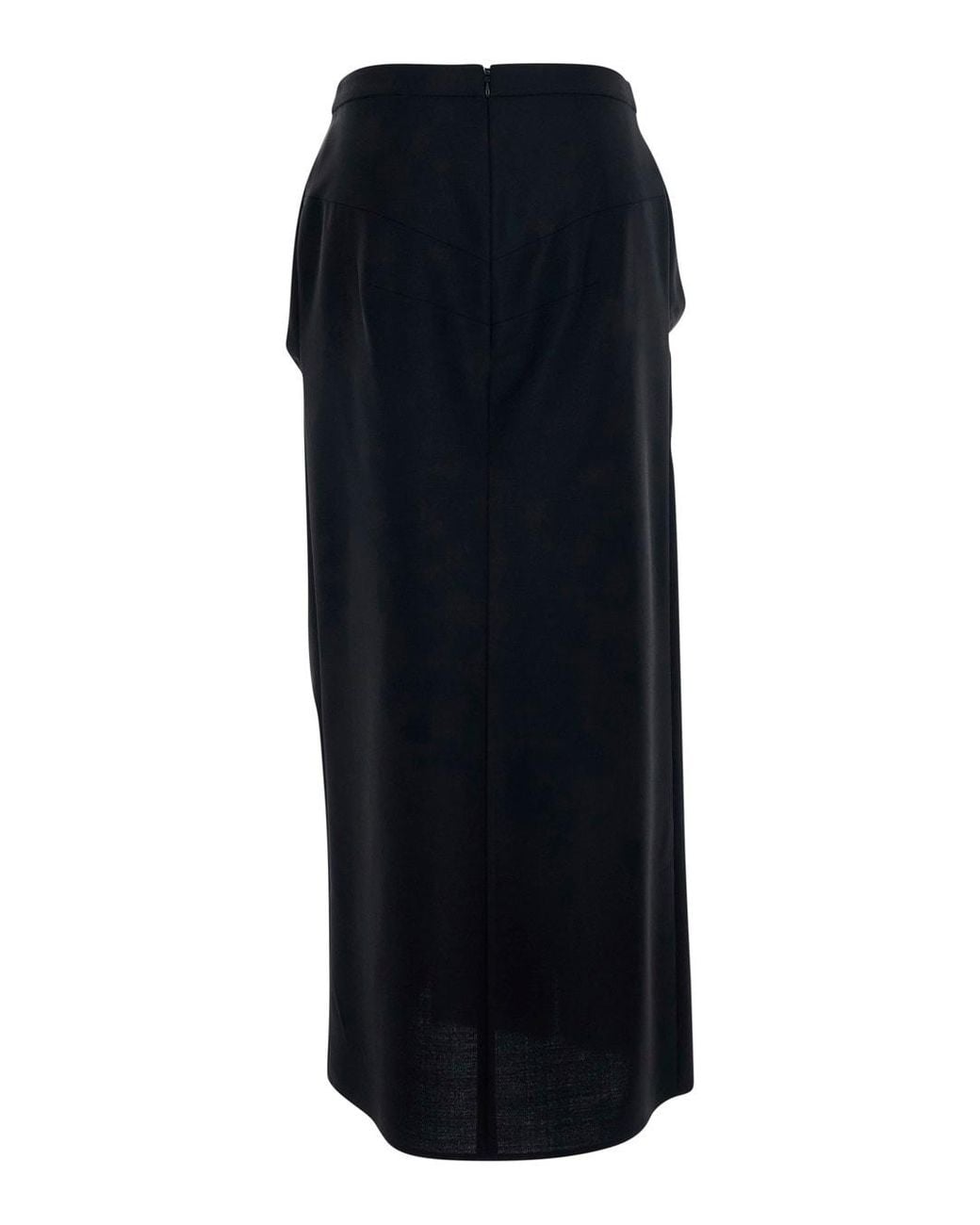 Givenchy Black Pencil Skirt With Wrap Design