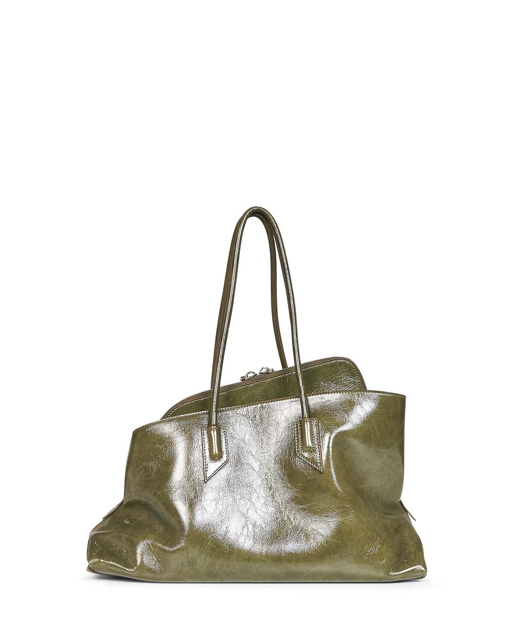 The Attico Green "La Passeggiata Medium" Top Handle Bag