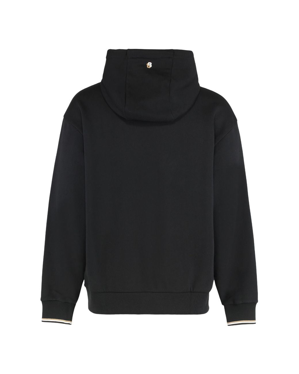 Boss Black Hooded Sweatshirt Terry Cotton Jumpers for men