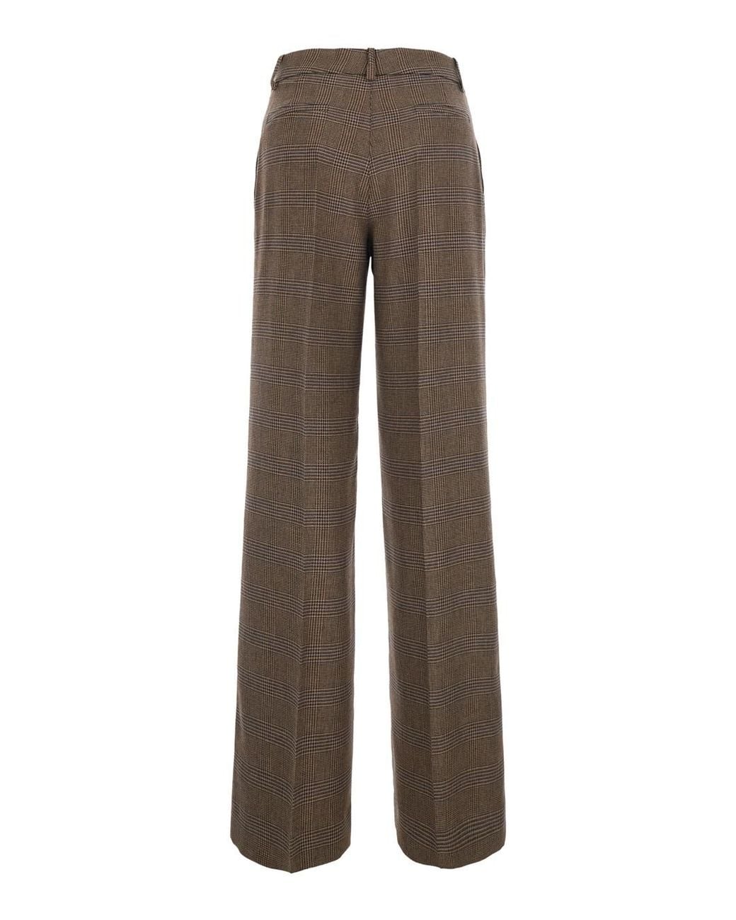P.A.R.O.S.H. Brown Pants With All-Over Stripe Motif