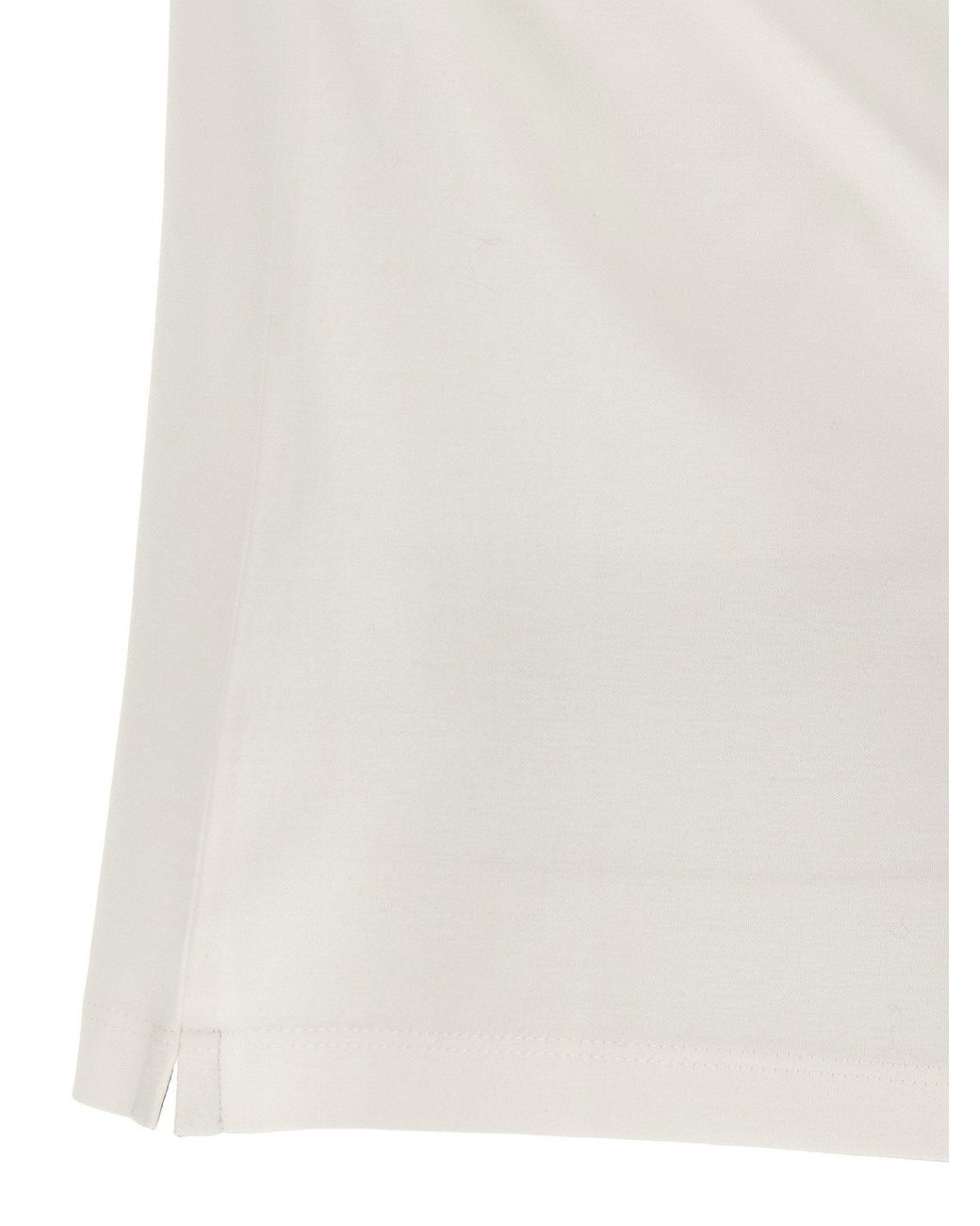 Brunello Cucinelli White Graphic Logo Print T-Shirt for men