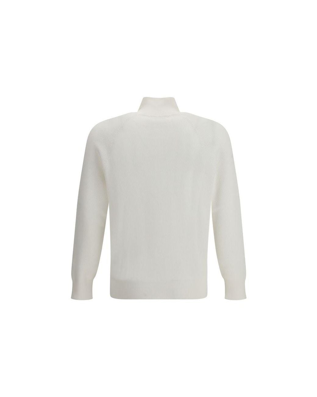 Brunello Cucinelli White Cotton Sweatshirt for men