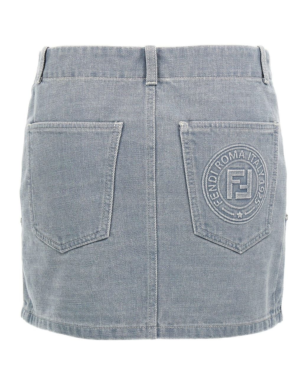 Fendi Blue Light Denim Miniskirt