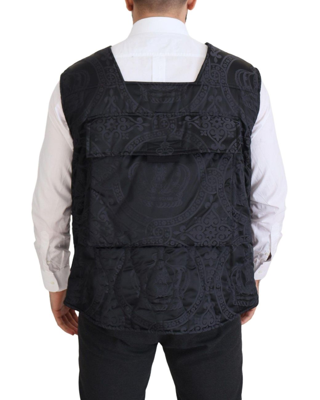 Dolce & Gabbana Black Nylon Full Zip Sleeveless Jacket Clothing for men