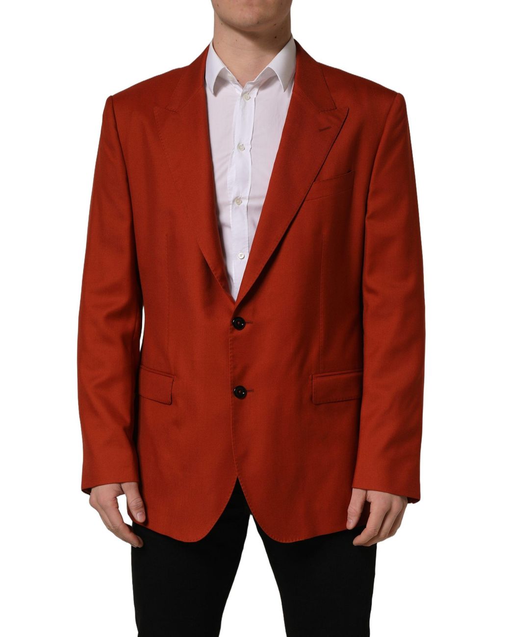 Dolce & Gabbana Red Cashmere Single Breasted Blazer Jacket Silk Clothing for men