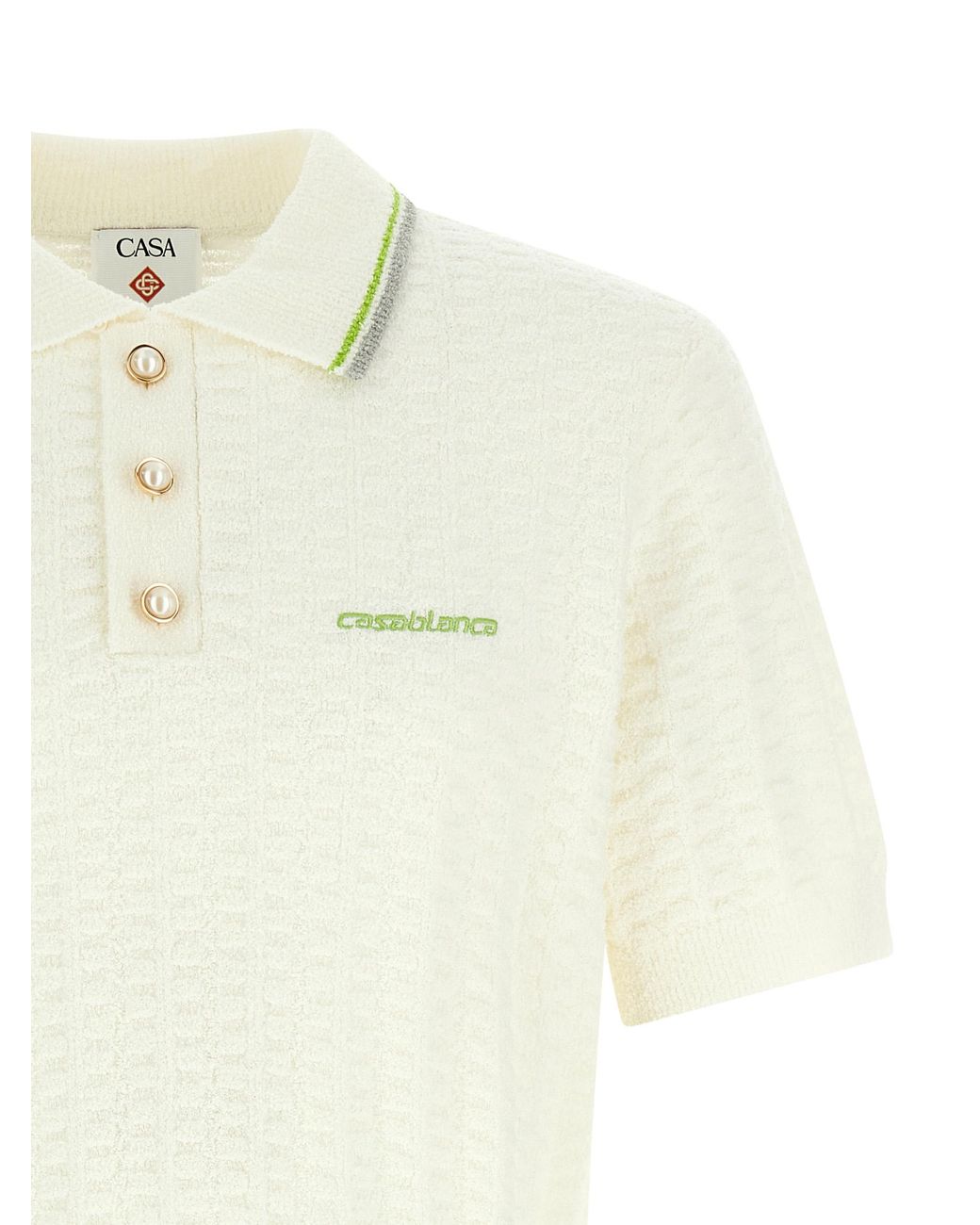 Casablanca White Cotton Polo Shirt for men