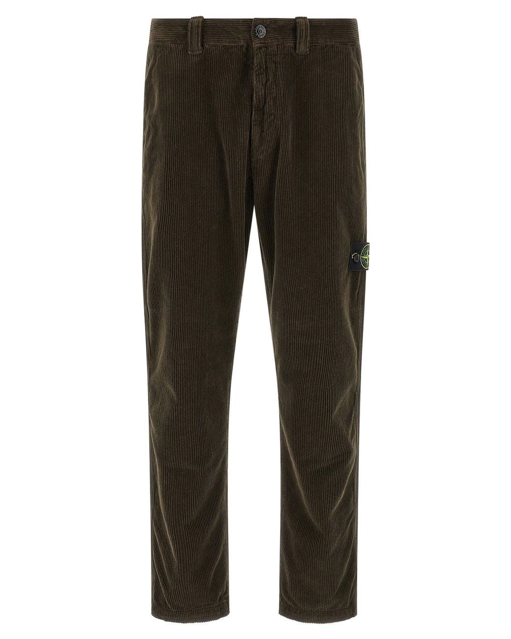 Stone Island Gray Organic Cotton Corduroy Trousers