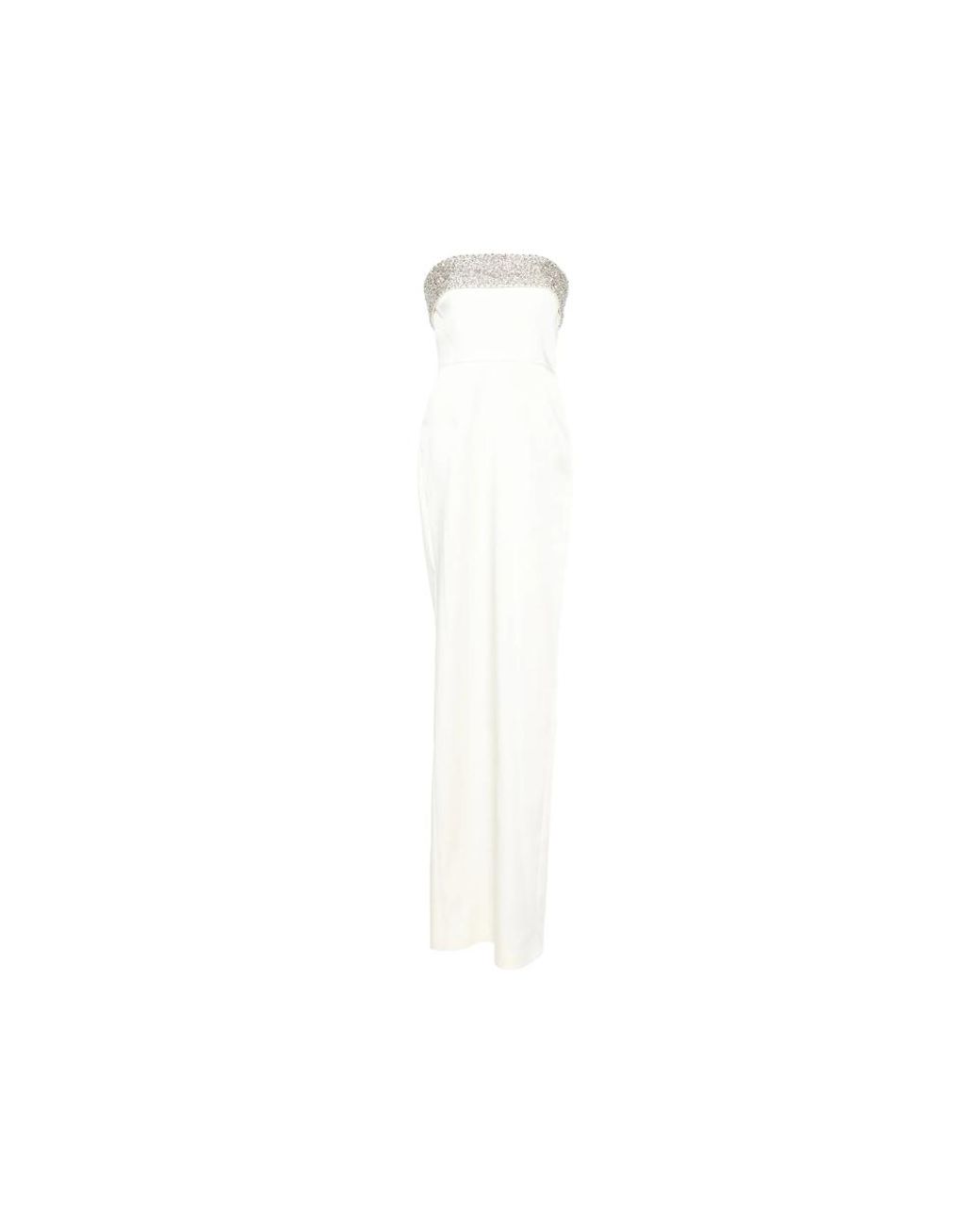 New Arrivals White Strapless Embellished Dress Polyester Evening