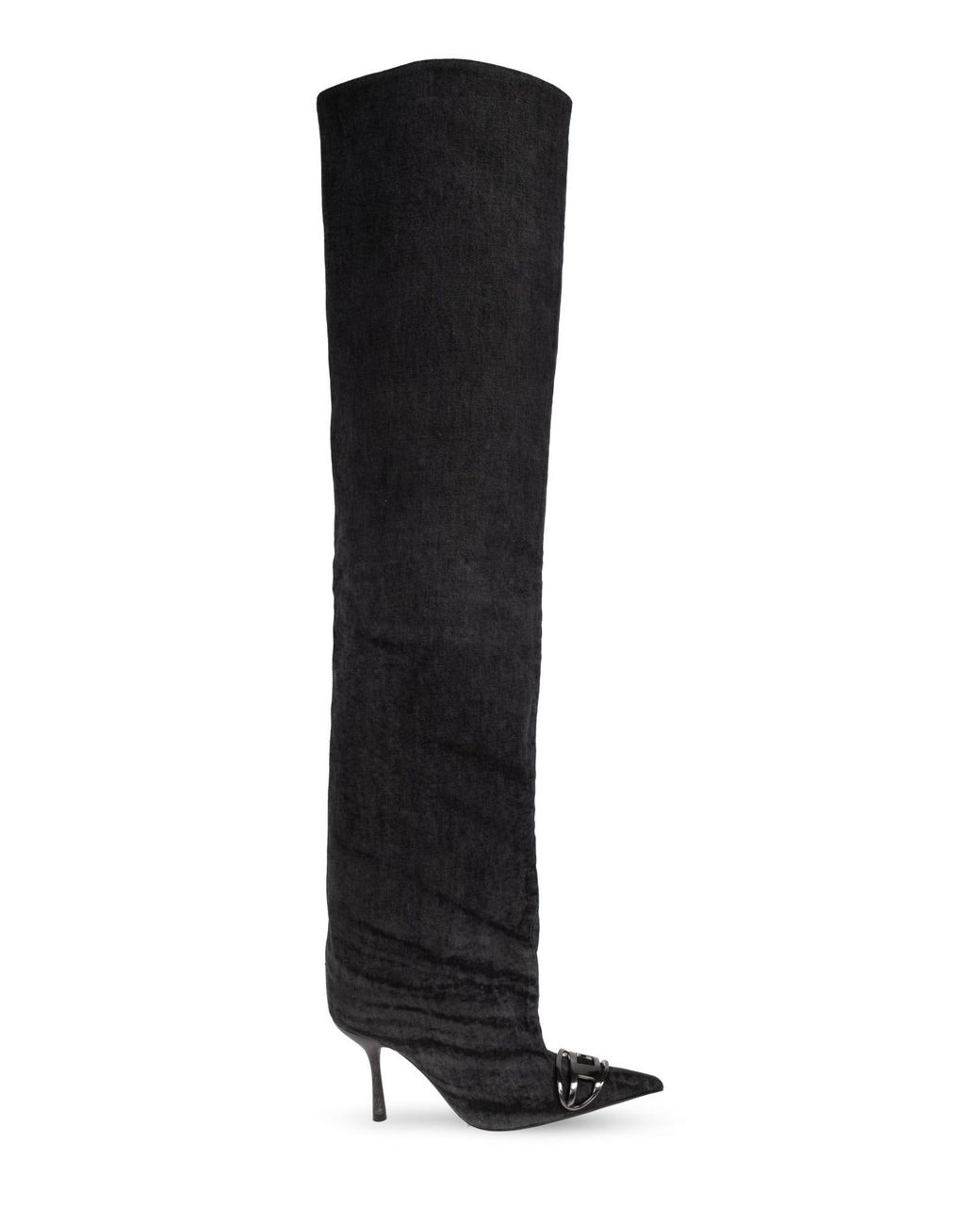 DIESEL 'D-Venus' Denim Boots in Black | Lyst