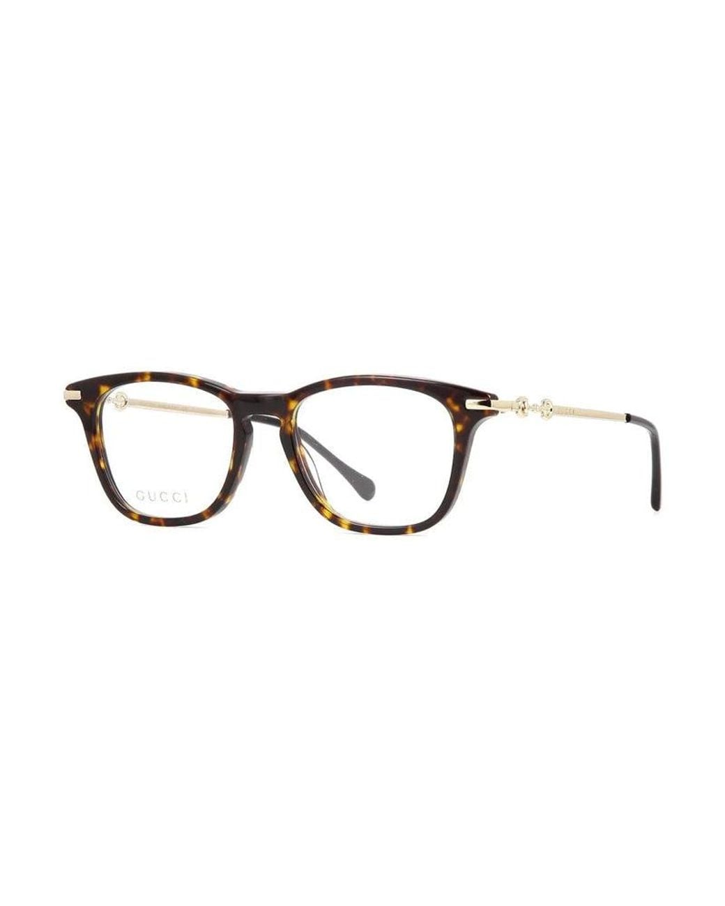 Gucci Metallic Eyeglasses Square Full Rim, Havana- Frame And Clear Demo Lens Gg0919O002 Sunglasses for men