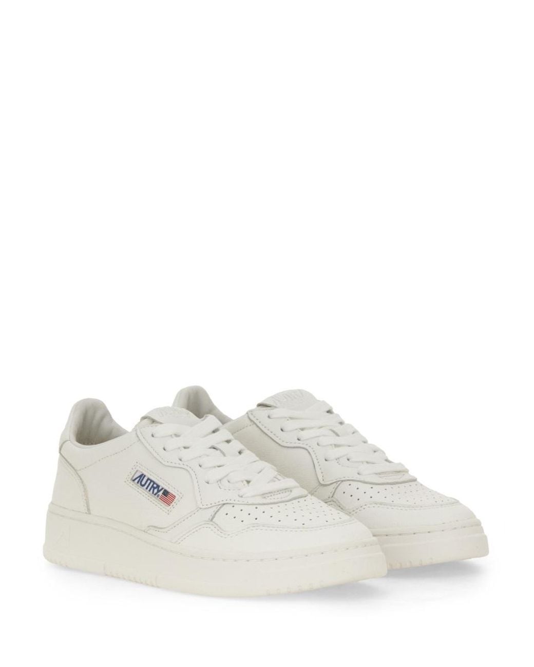 Autry White Medalist Low Sneaker Goat Leather Trainers