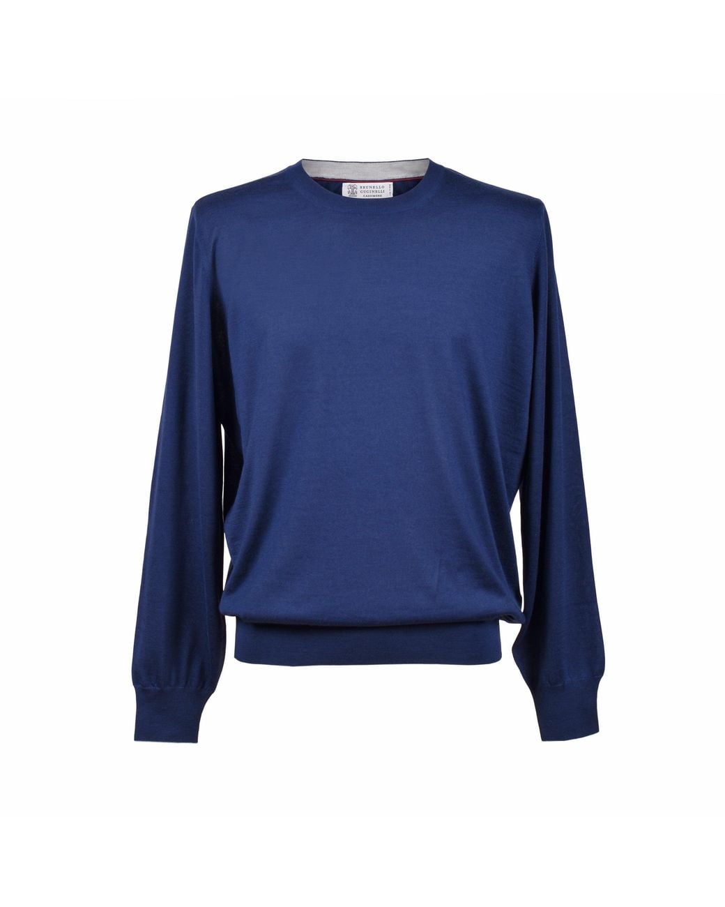 Brunello Cucinelli Blue Overseas Crew Neck Sweater Clothing for men