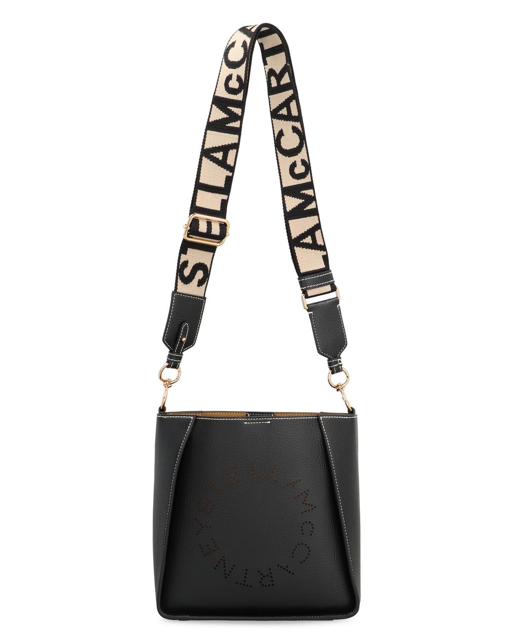 Stella McCartney Black Stella Logo Shoulder Bag Polyurethane