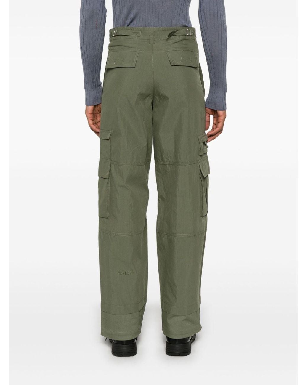 Carrera Green Cotton-Blend Cobalt Cargo Trousers With A Logo Label On The Pocket for men