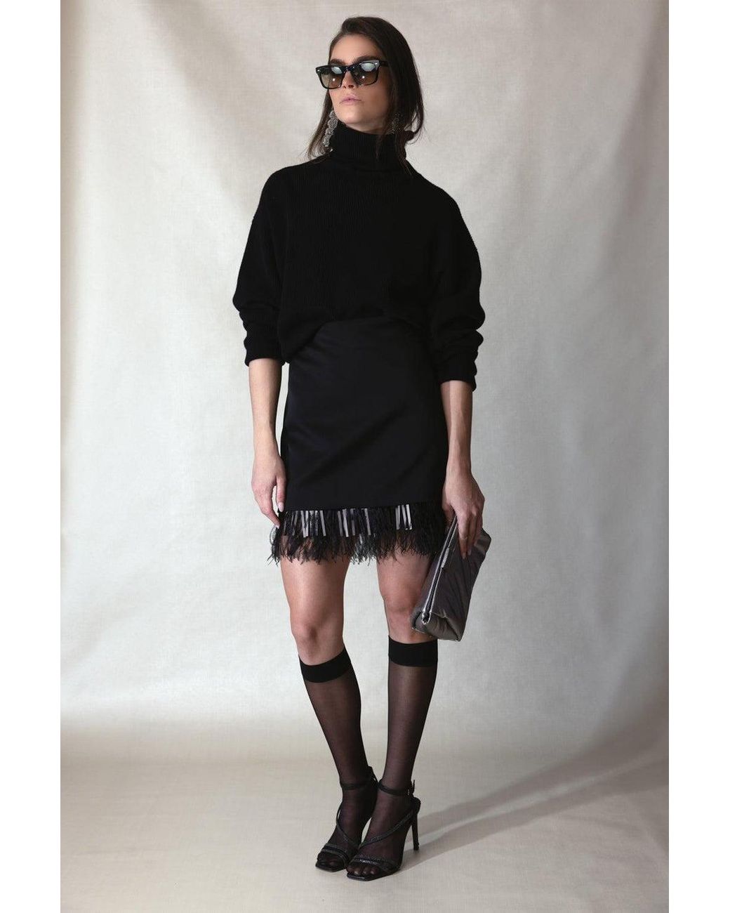 Brunello Cucinelli Black Acetate Mini Skirt