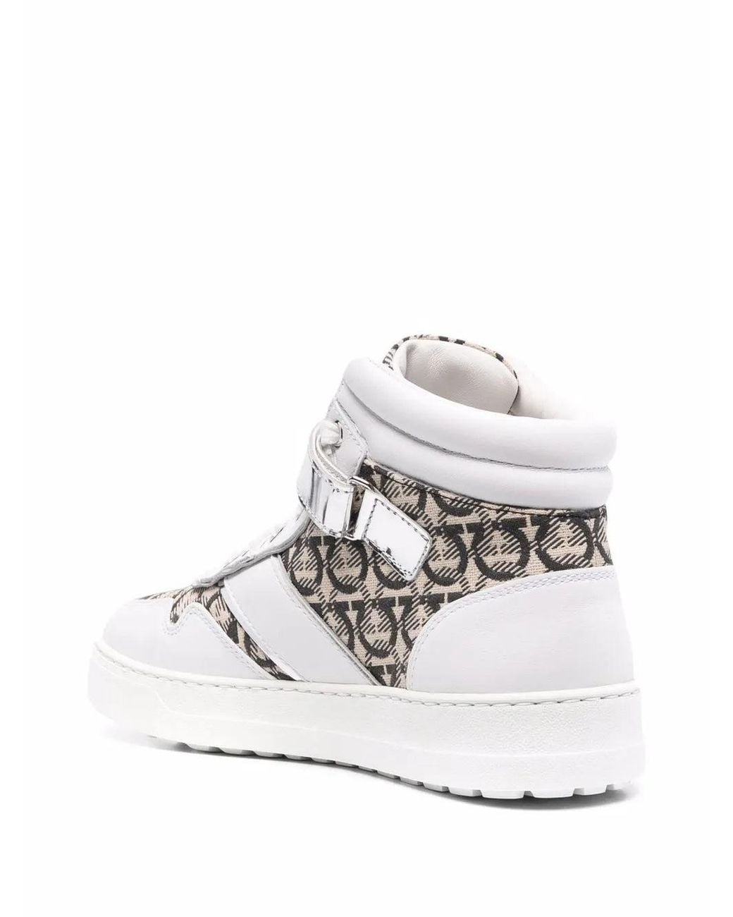 Ferragamo White Noè High-Top Sneakers