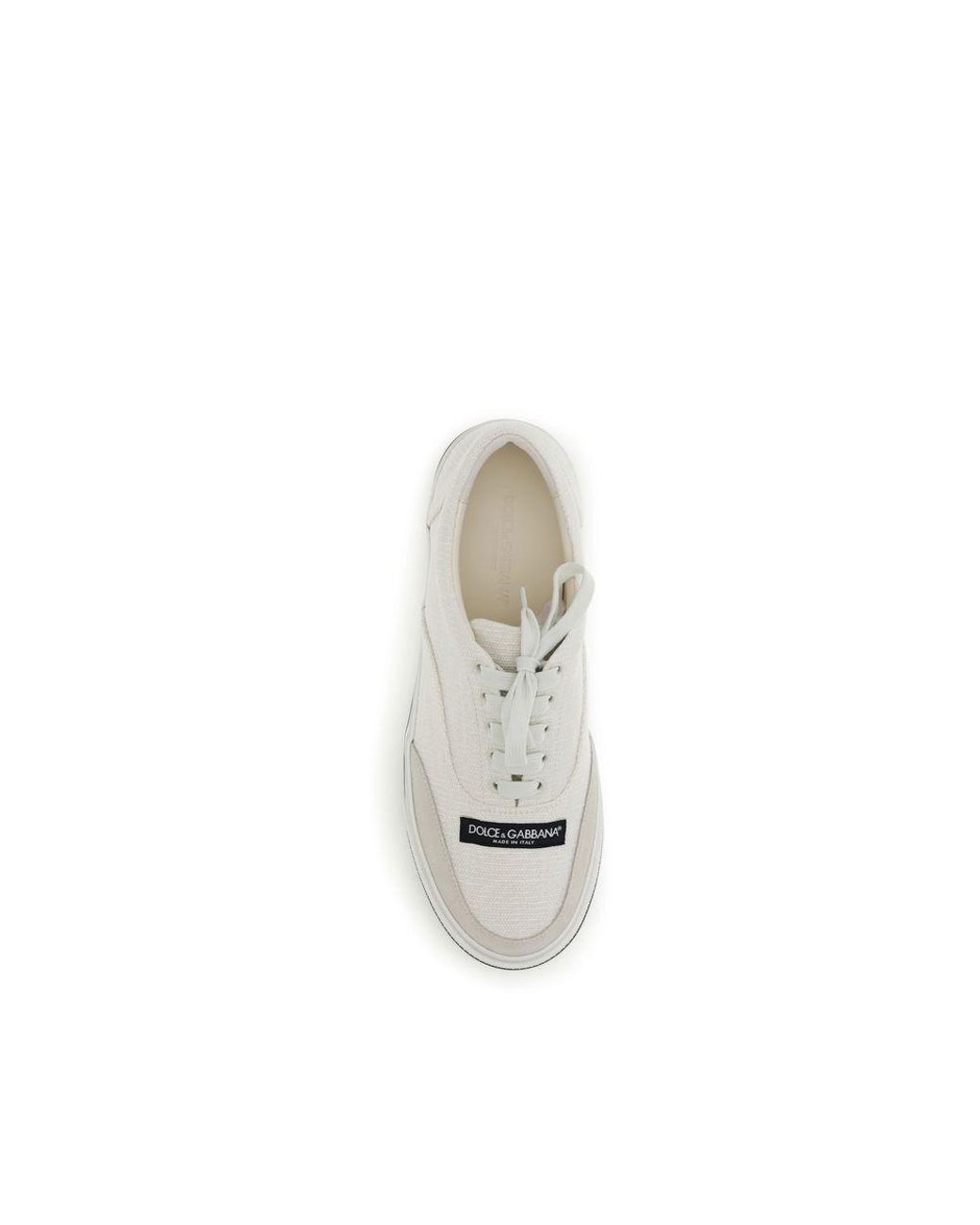 Dolce & Gabbana White Linen Low Top Sneakers for men