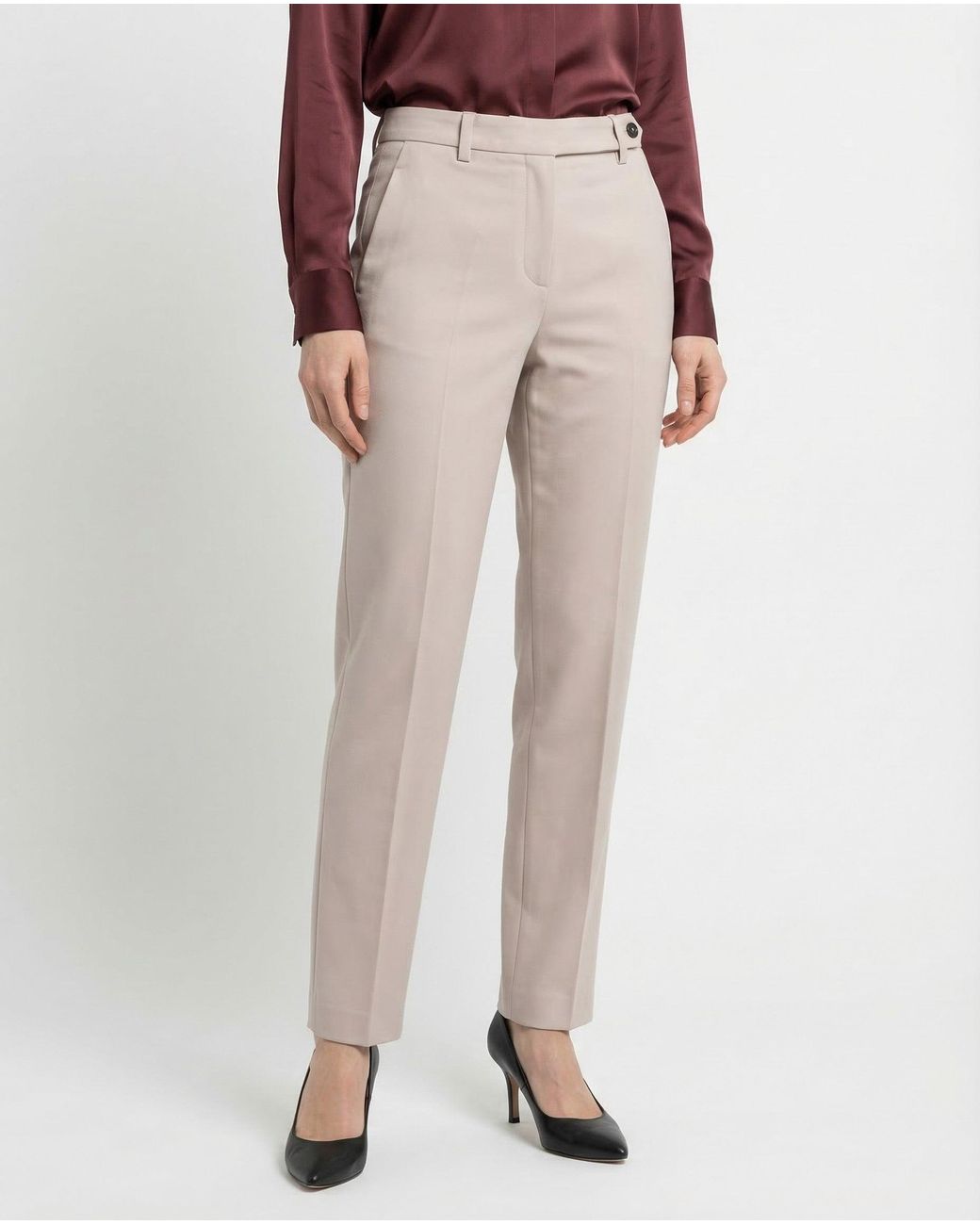 Brunello Cucinelli Pink Beige Cotton Dress Pants