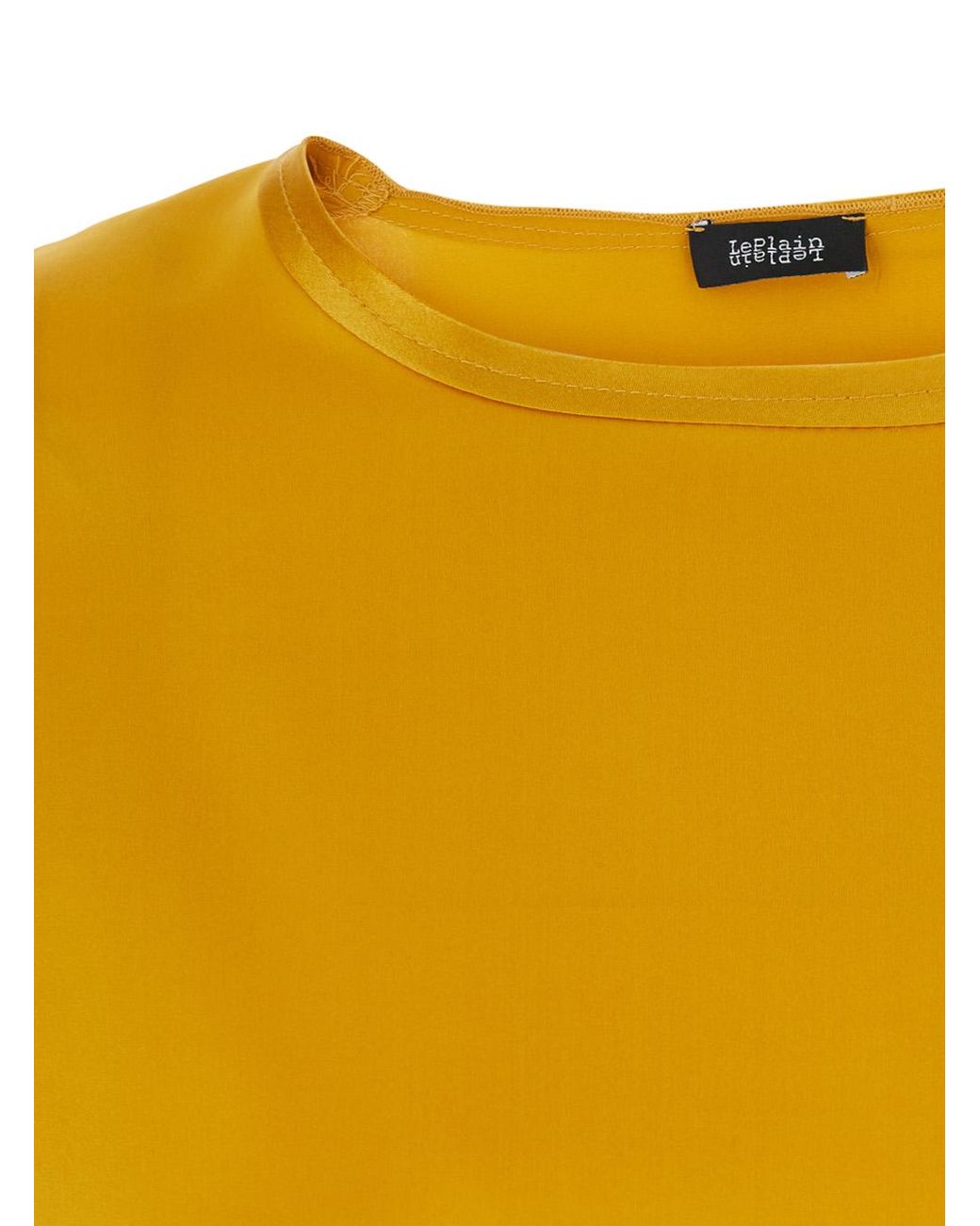 Le Plain Yellow Silk Long-Sleeve Top Tops