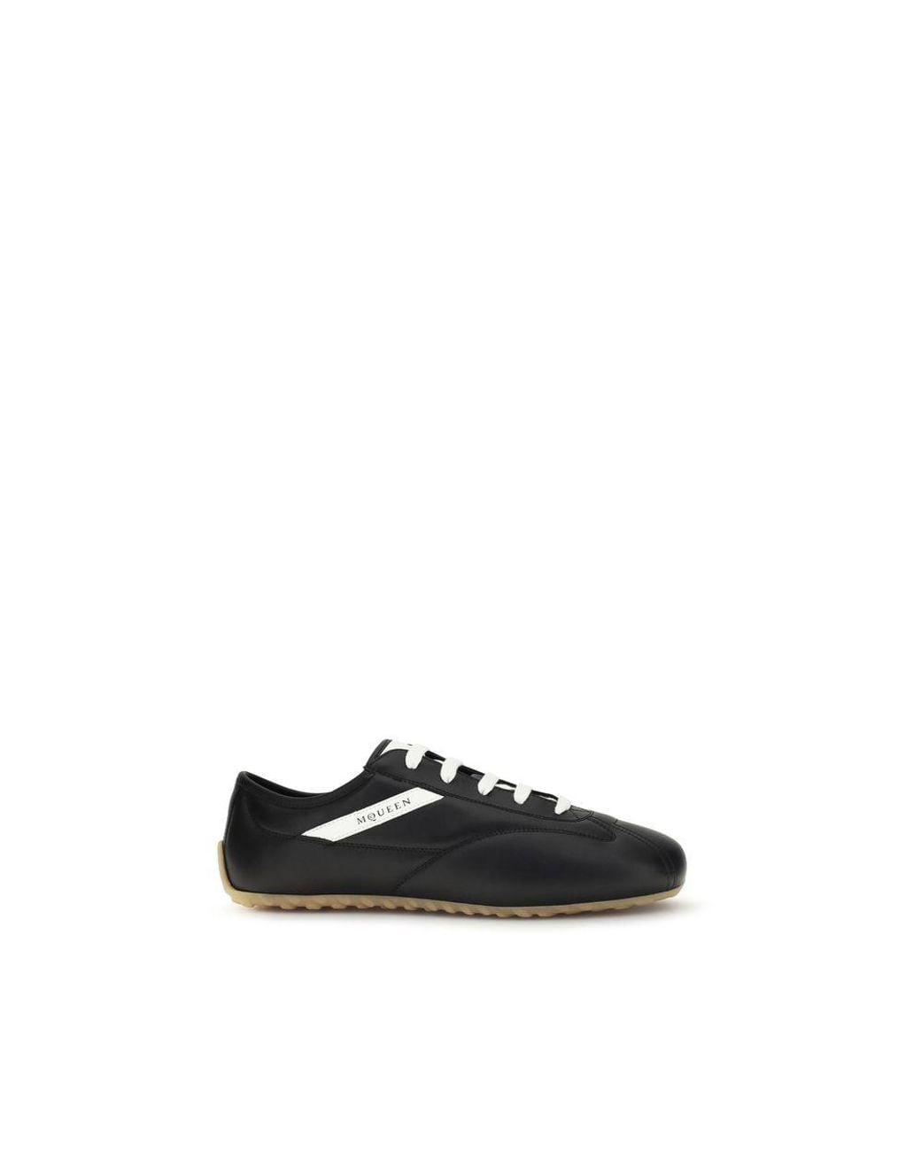 McQueen Black Calf Leather Bos Taurus Low Top Sneakers for men