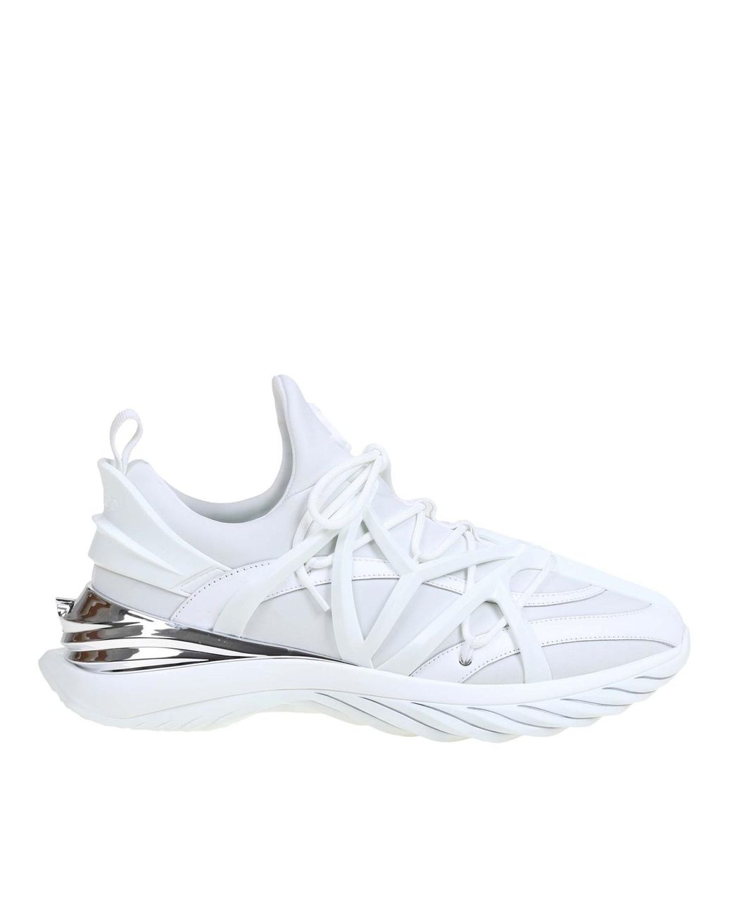 Jimmy Choo Cosmos Sneakers In Leather And Neoprene in White for Men | Lyst
