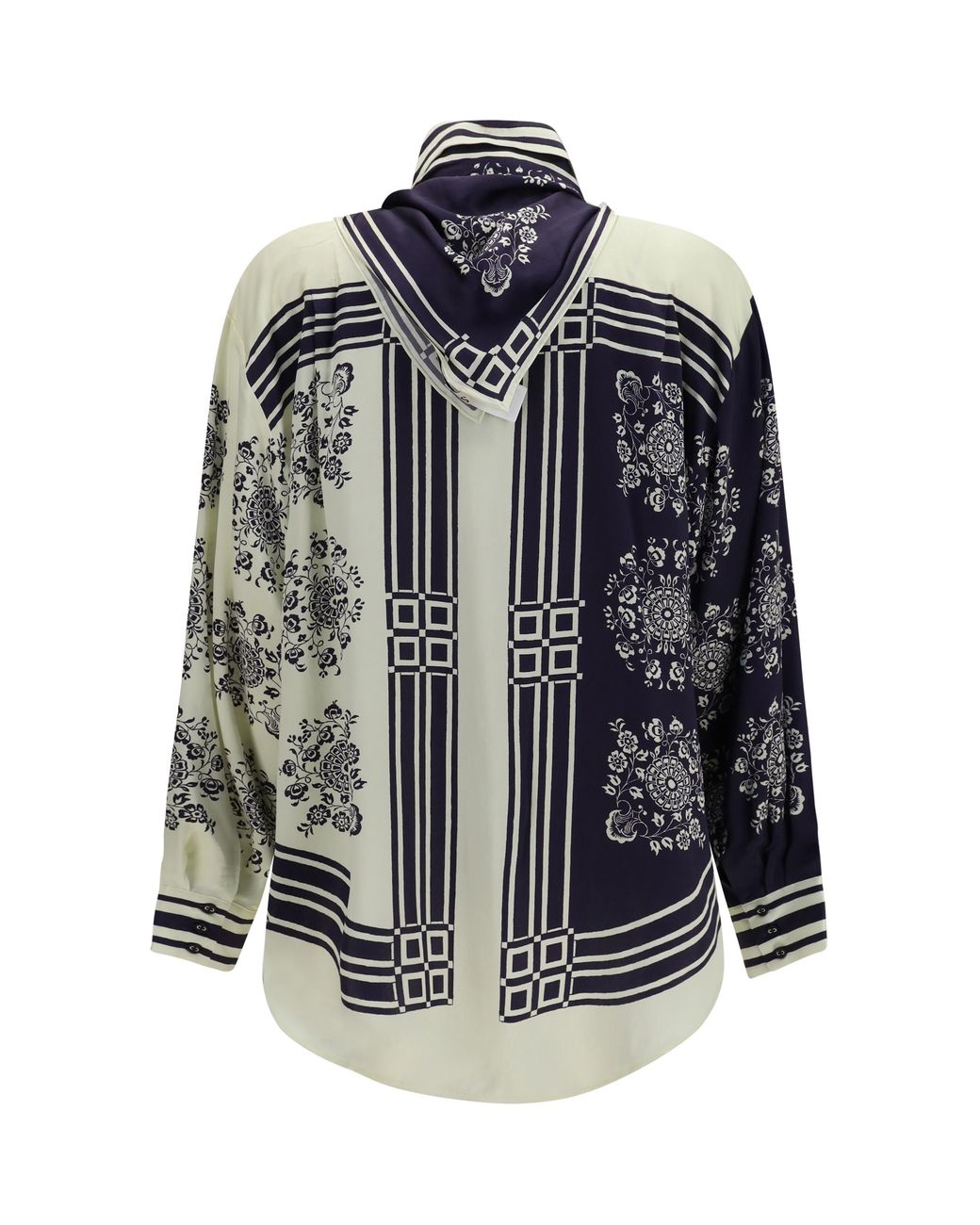 ALÉMAIS Blue Silk Shirt Banderra With Scarf