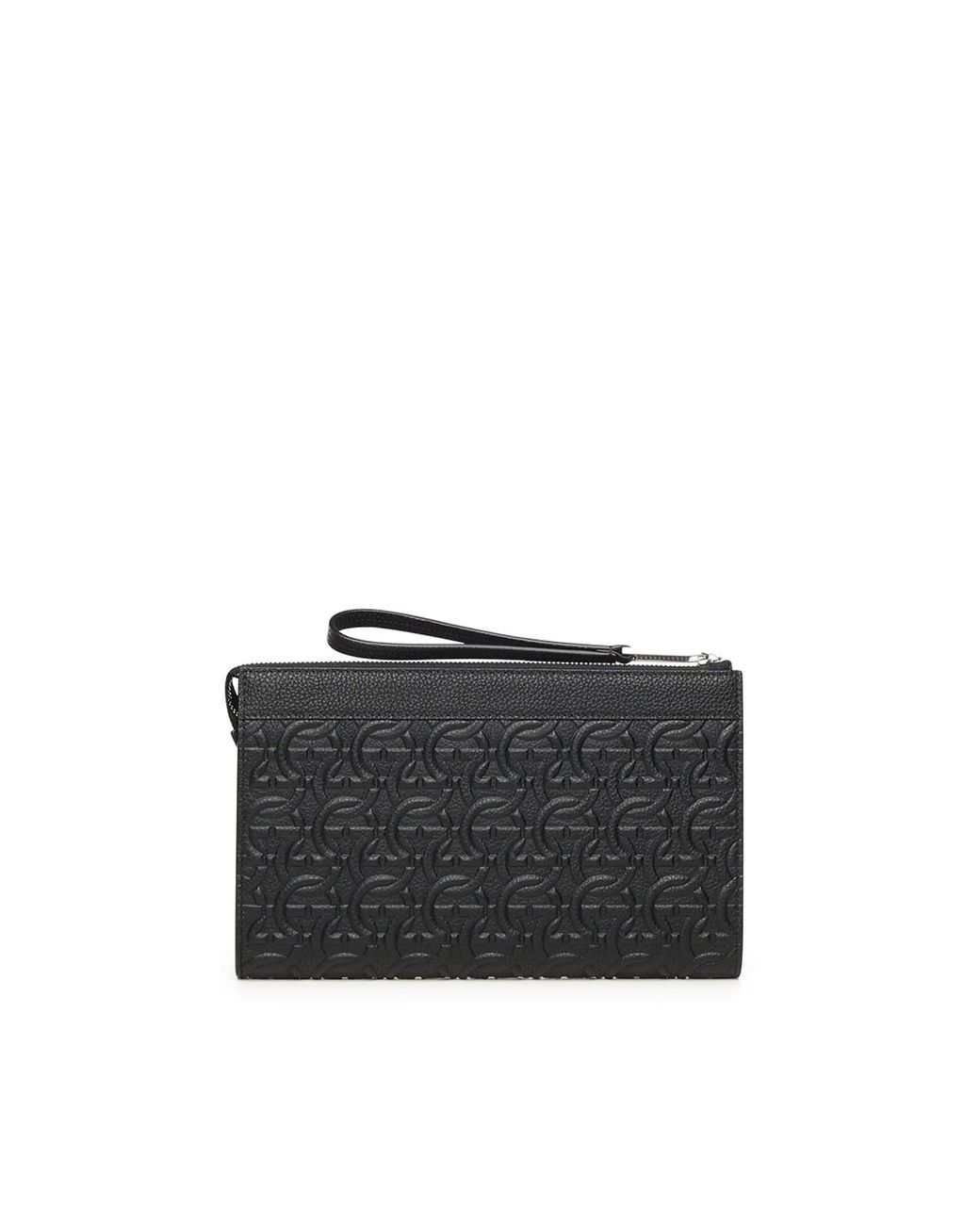 Ferragamo Black Gancini-Embossed Pouch for men
