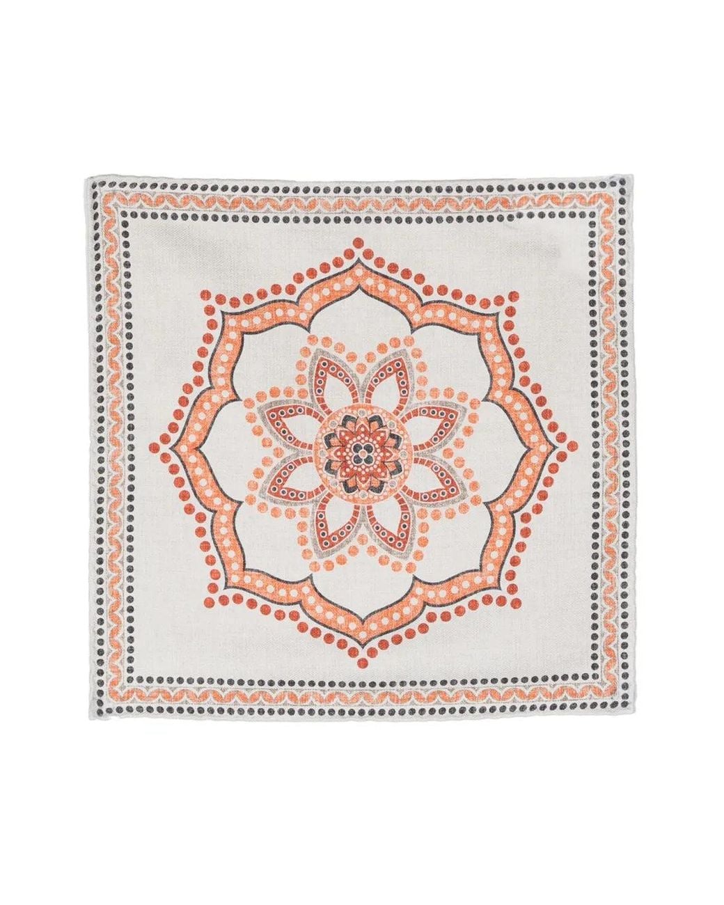 Brunello Cucinelli Pink Mandala Pattern Silk Pocket Square Accessory for men