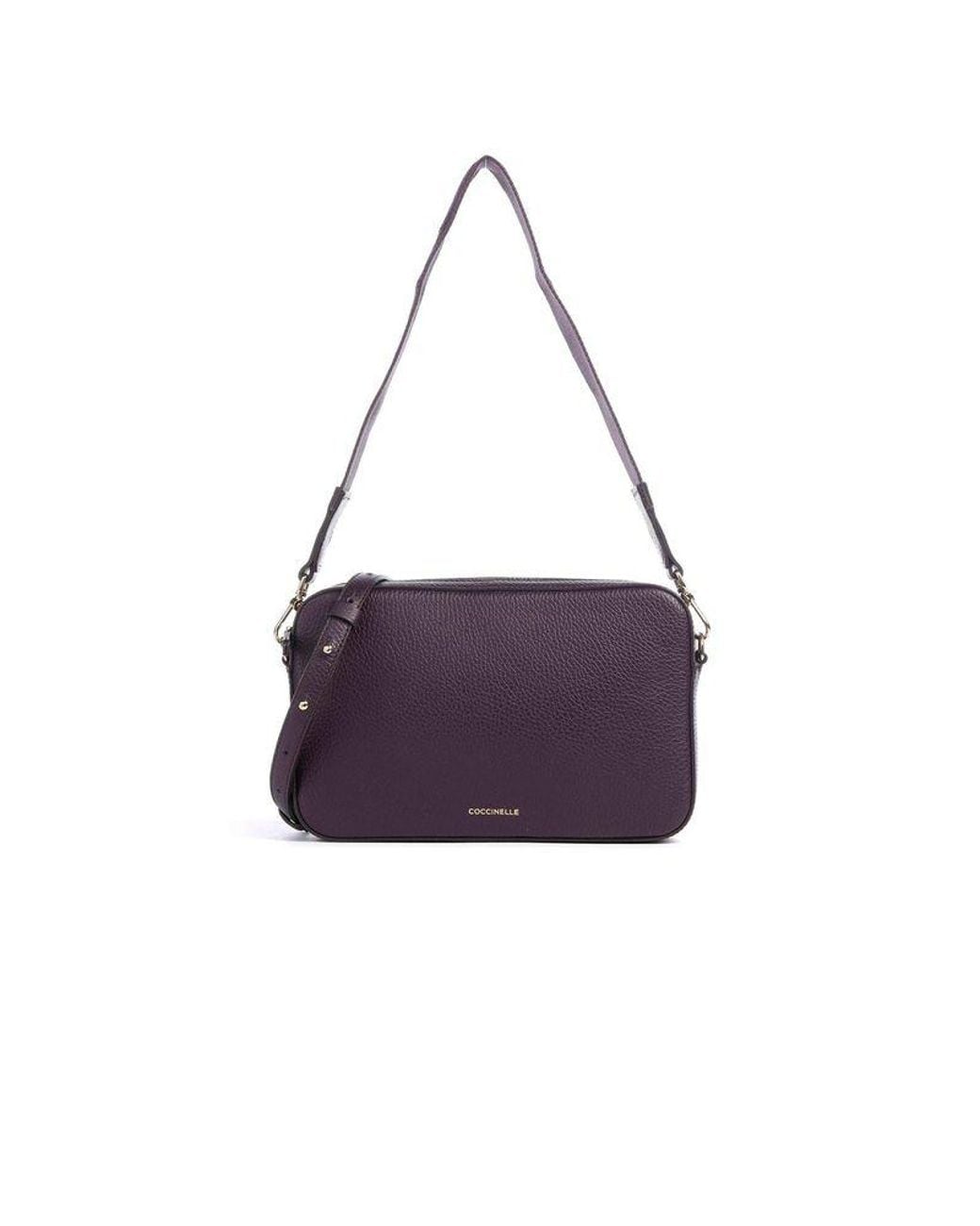 Coccinelle Purple Shoulder Bag Cowhide