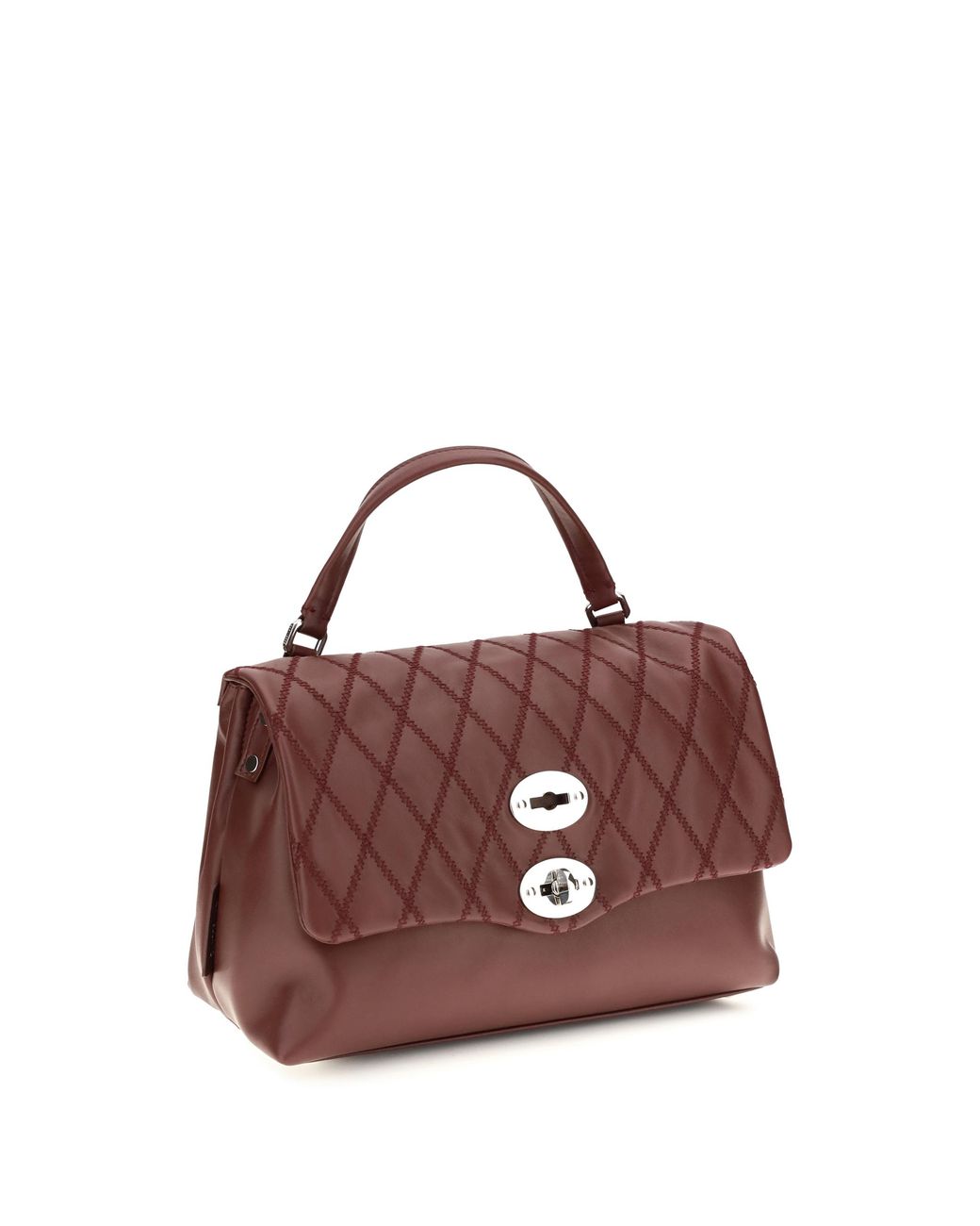 Zanellato Purple Postina Tramè Leather Top Handle Bag Calf Bos Taurus Shoulder