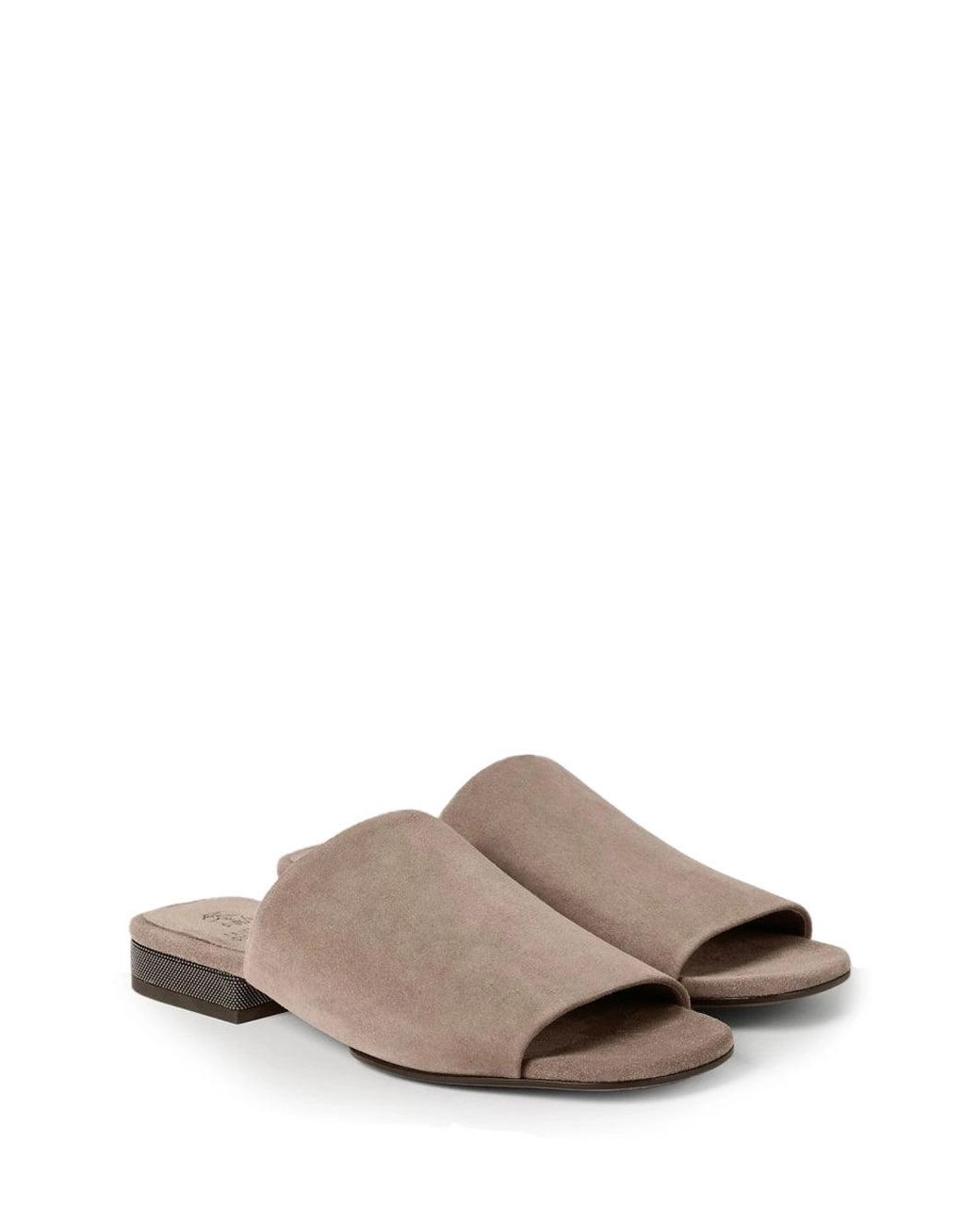 Brunello Cucinelli Multicolor Suede Mules Shoes Sandals