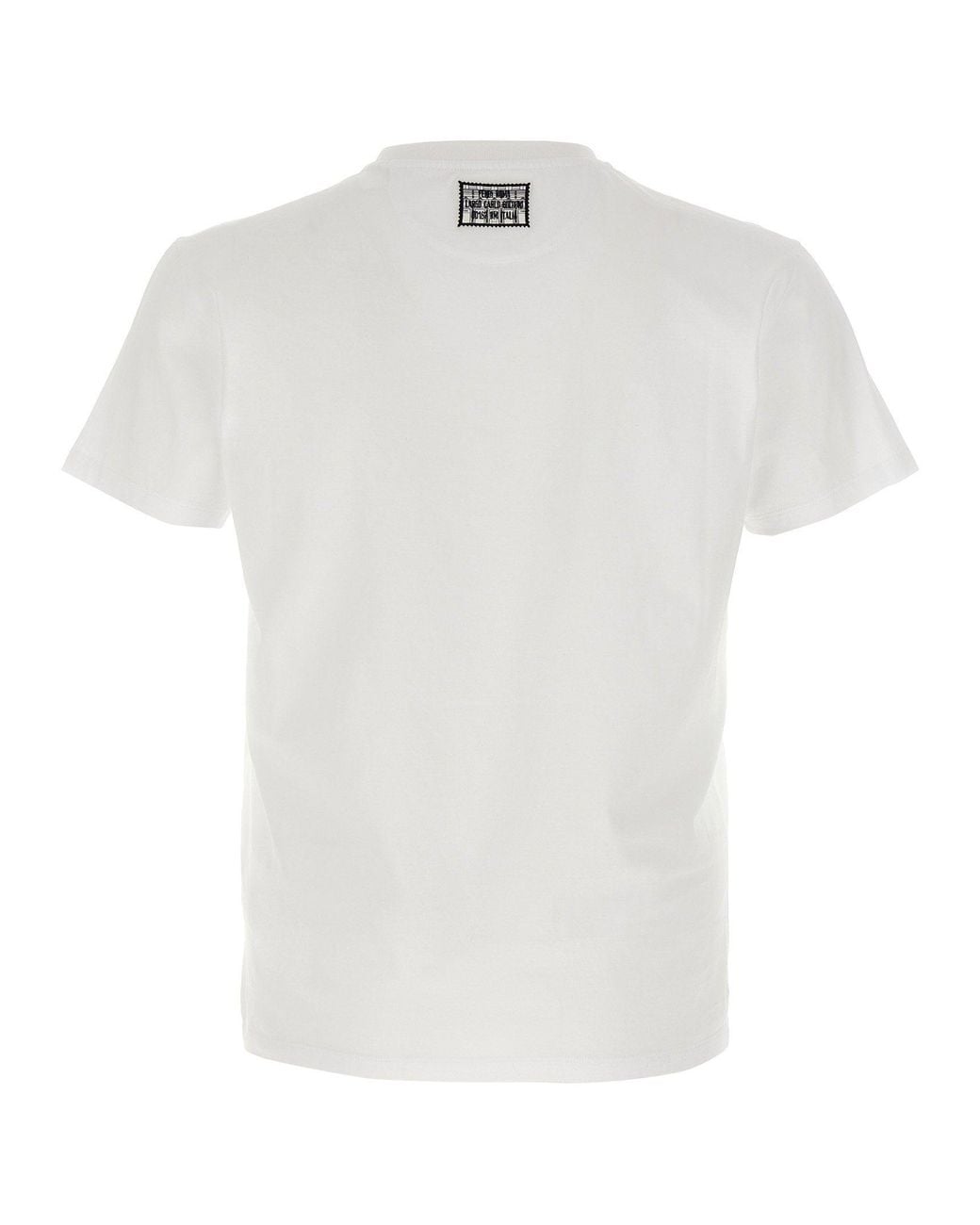 Fendi White Patch-Logo Cotton T-Shirt for men