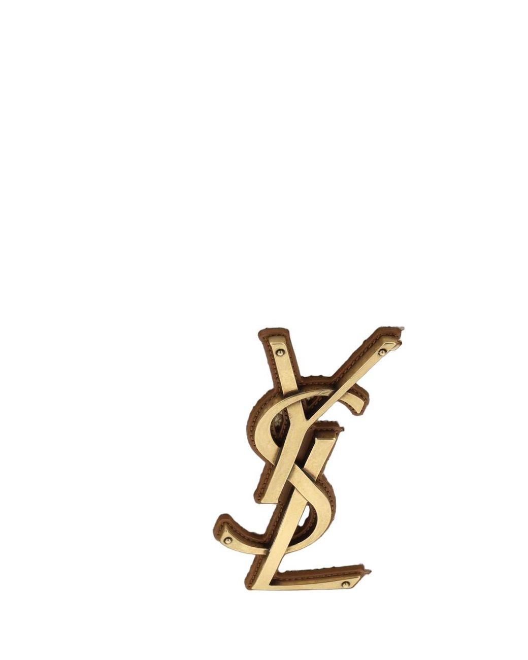 Saint Laurent Metallic Beige Raffia Shoulder Bag