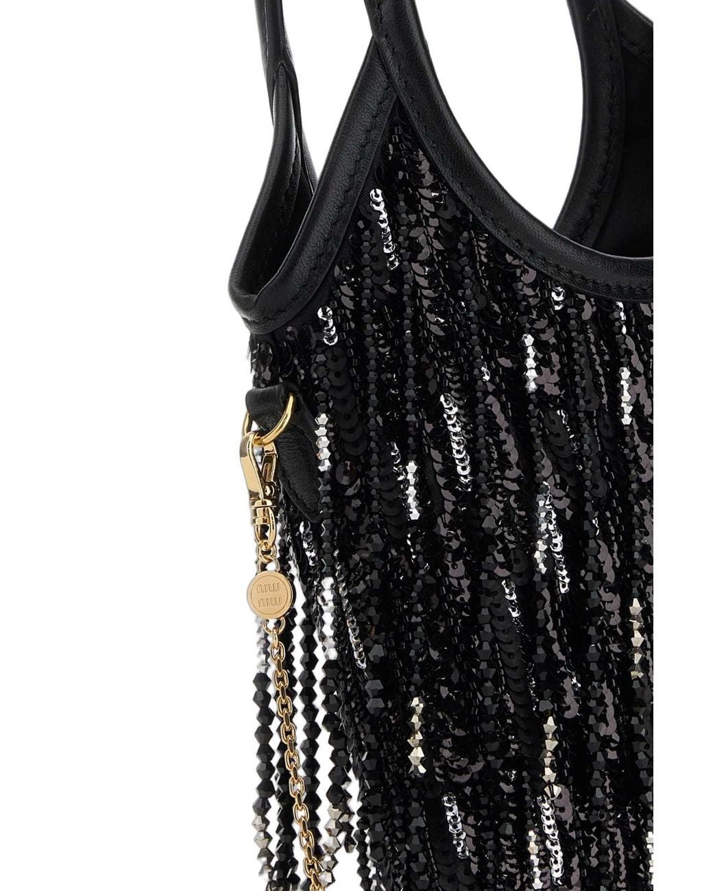 Miu Miu Black Miu Miu Sequin-Embellished Shoulder Bag