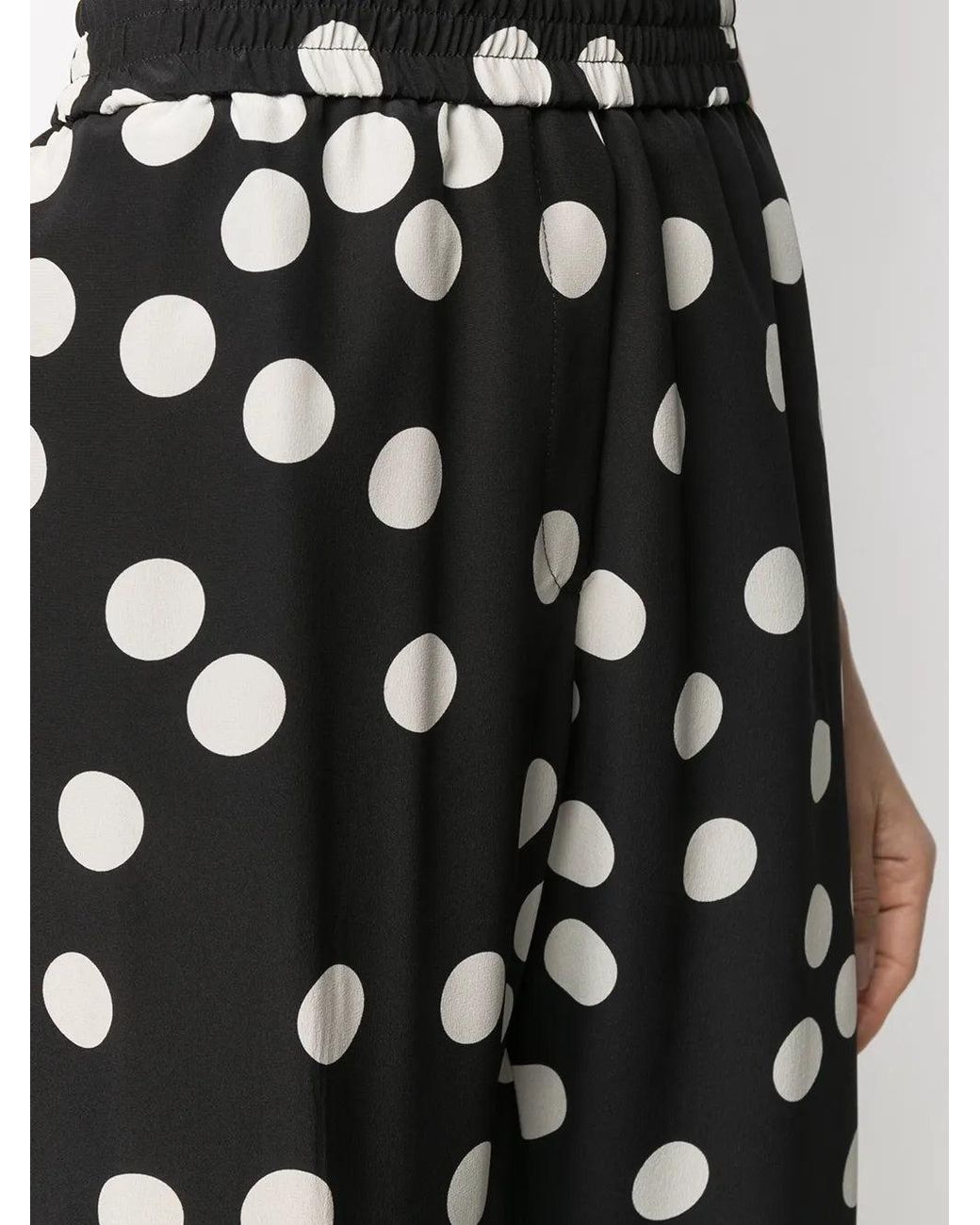 Valentino Black Polka-Dot Straight-Leg Trousers