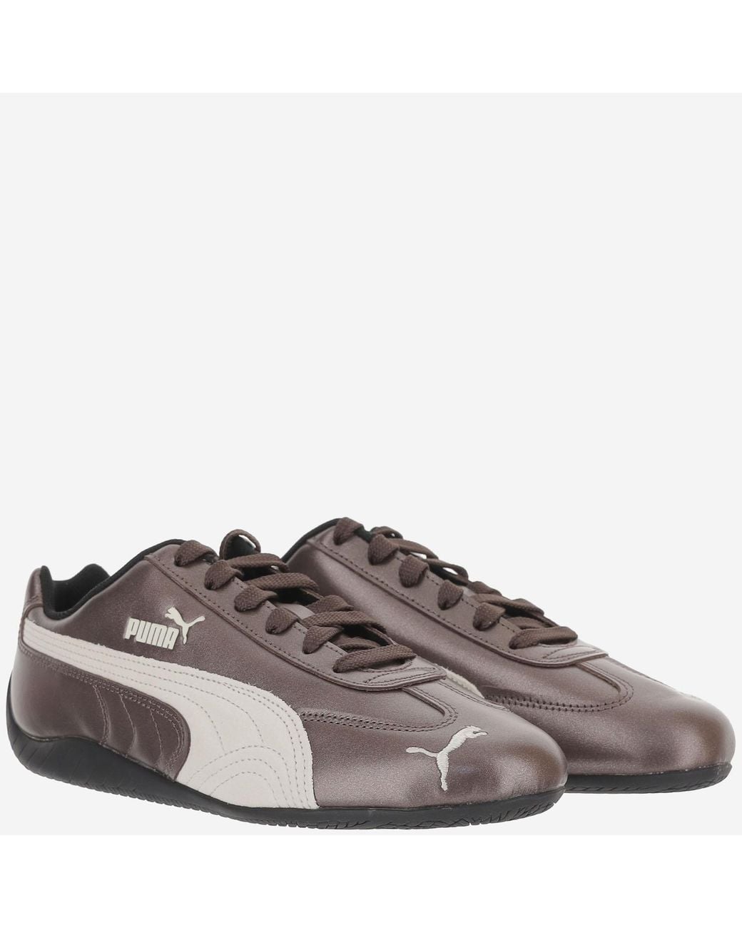 PUMA Brown Sneakers Speedcat Metallic Fabric And Rubber Trainers