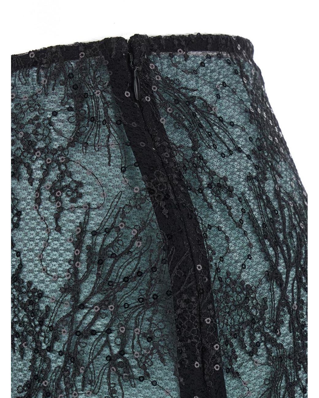 Semicouture Green Skirt Camilla Ramage Lace Polyester