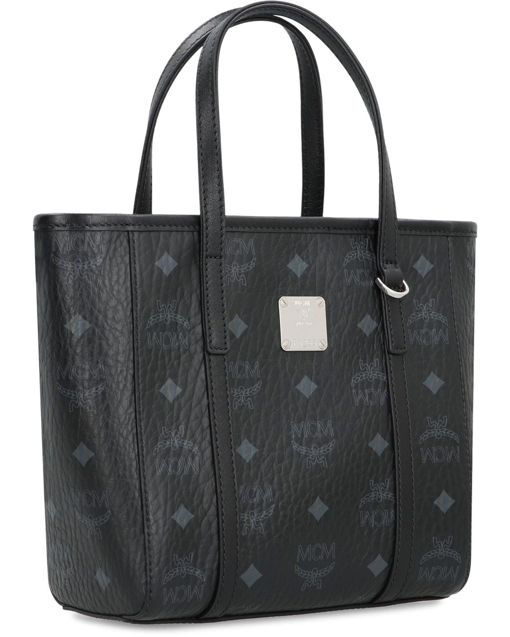 MCM Black Mini Tote Bag Toni Visetos Polyurethane