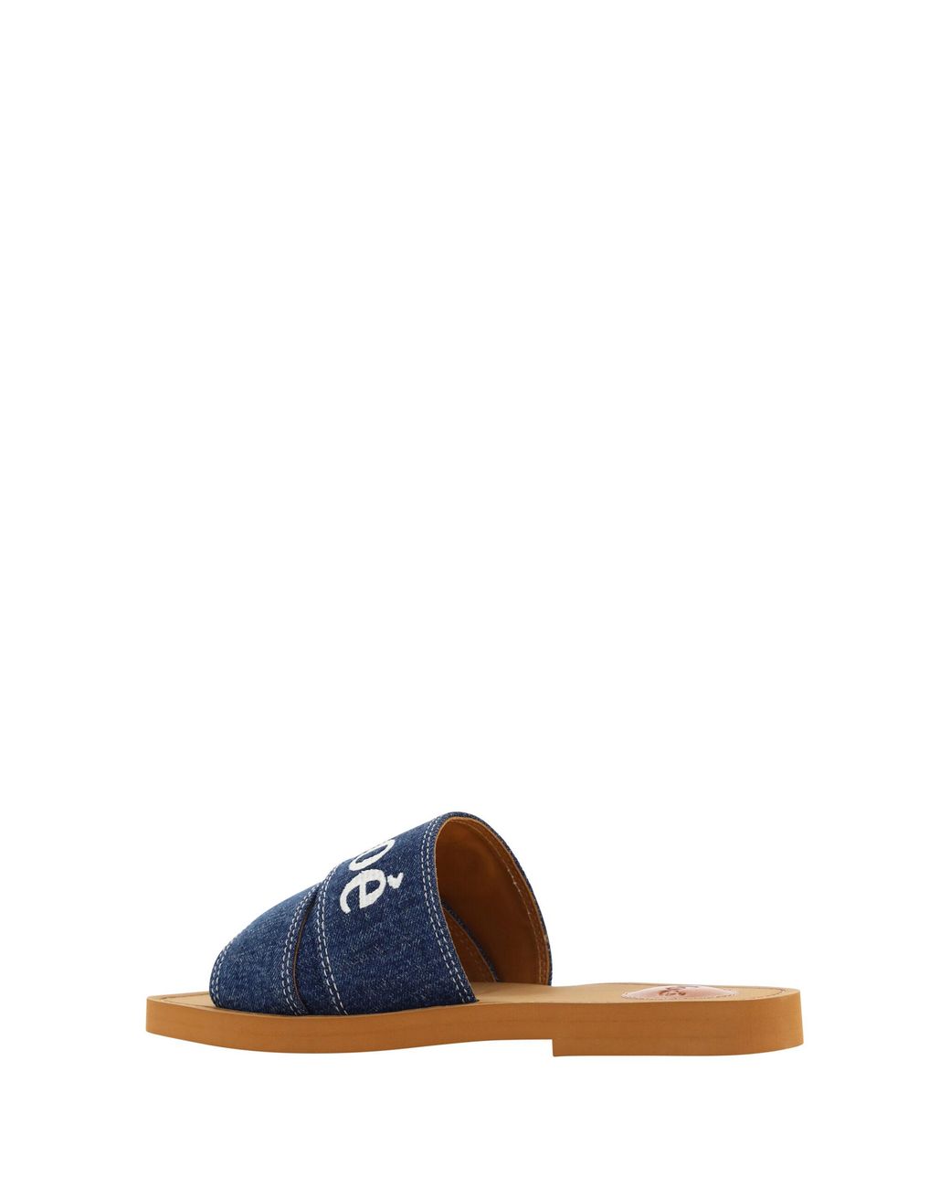 Chloé Blue Denim Cotton Slides Woody Sandals Accessory