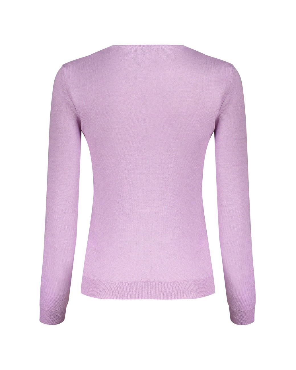Valentino Pink Lilac Wool Crewneck Sweater
