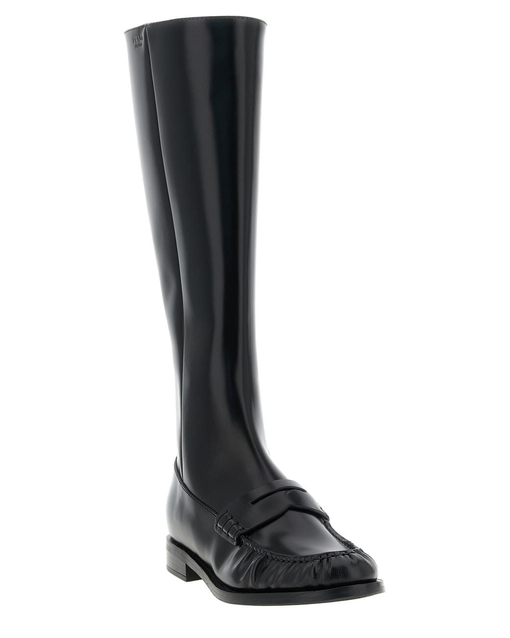 Prada Black Prada Calfskin Over-The-Knee Boot