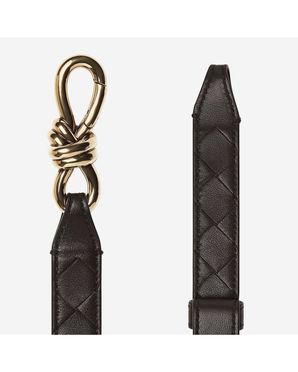 Bottega Veneta Black Leather Belt With Golden Knot Buckle