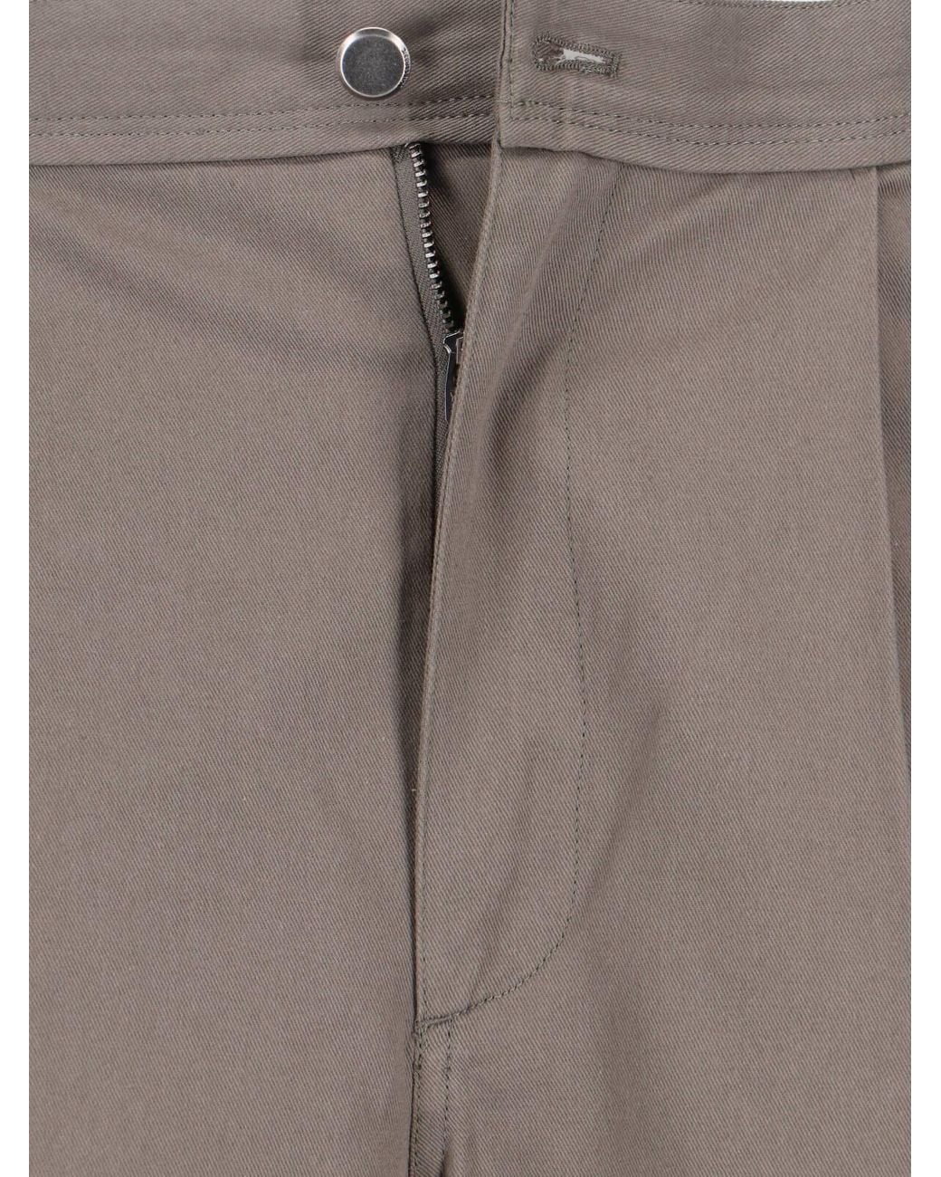 Low Classic Gray Trousers Cotton