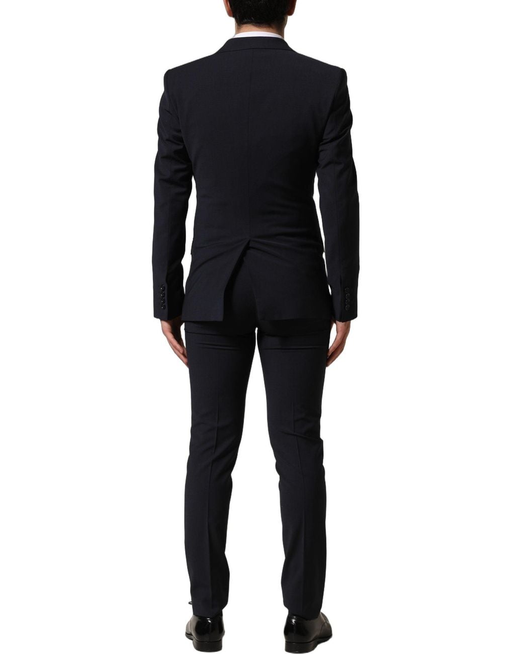 Dolce & Gabbana Black Dolce & Gabbana Wool Slim Fit Pant Suit for men