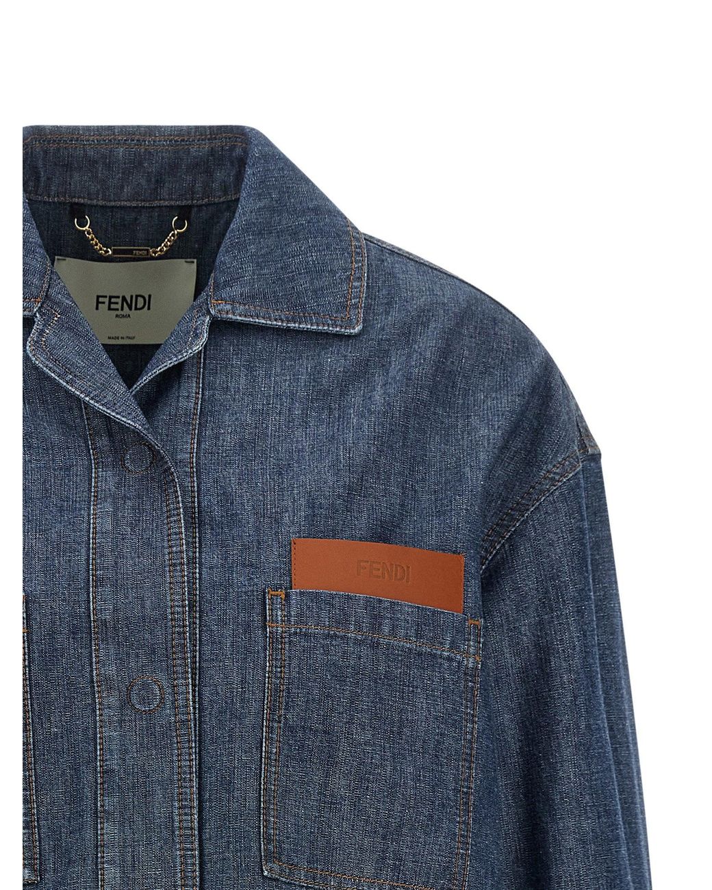 Fendi Blue Chambray Denim Jacket