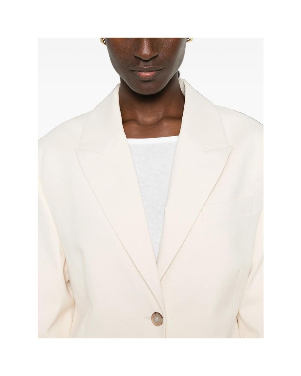 By Malene Birger Natural Adele Single-Breasted Peak-Lapels Blazer