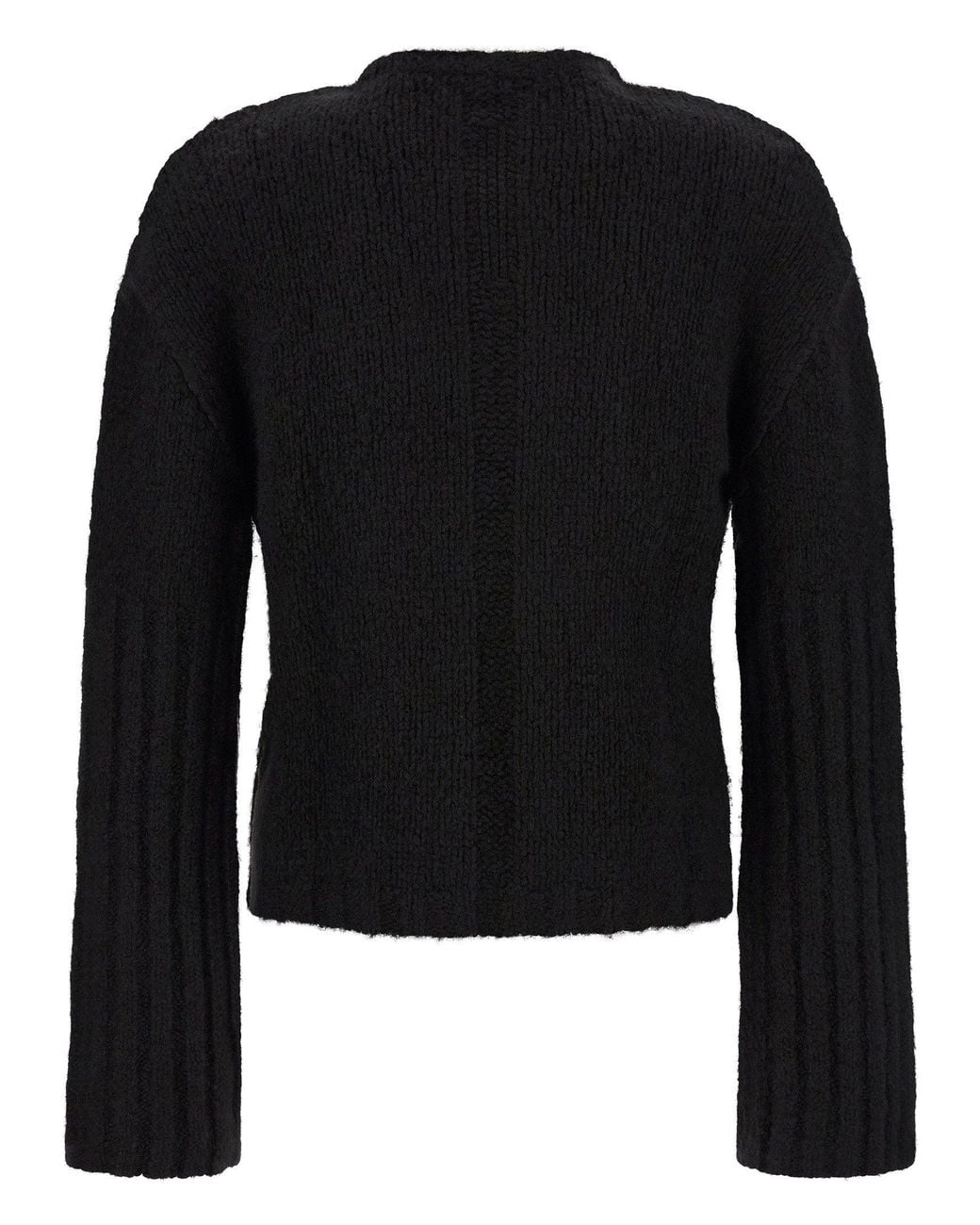 Rick Owens Black Cashmere-Silk Blend With Megarib Sleeves Sweater