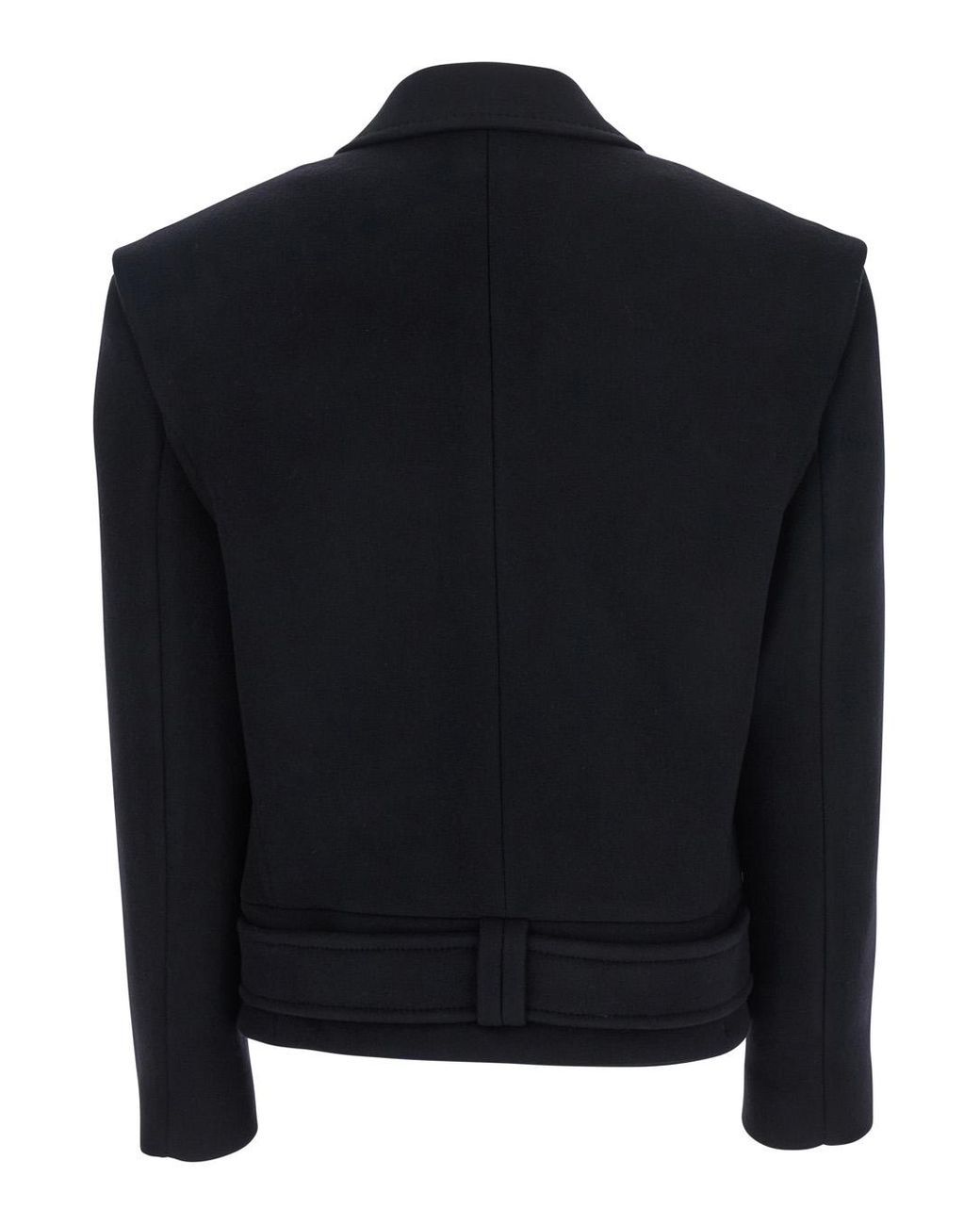 Balmain Blue Jacket With Wide Lapels And Metallic Logo Buttons